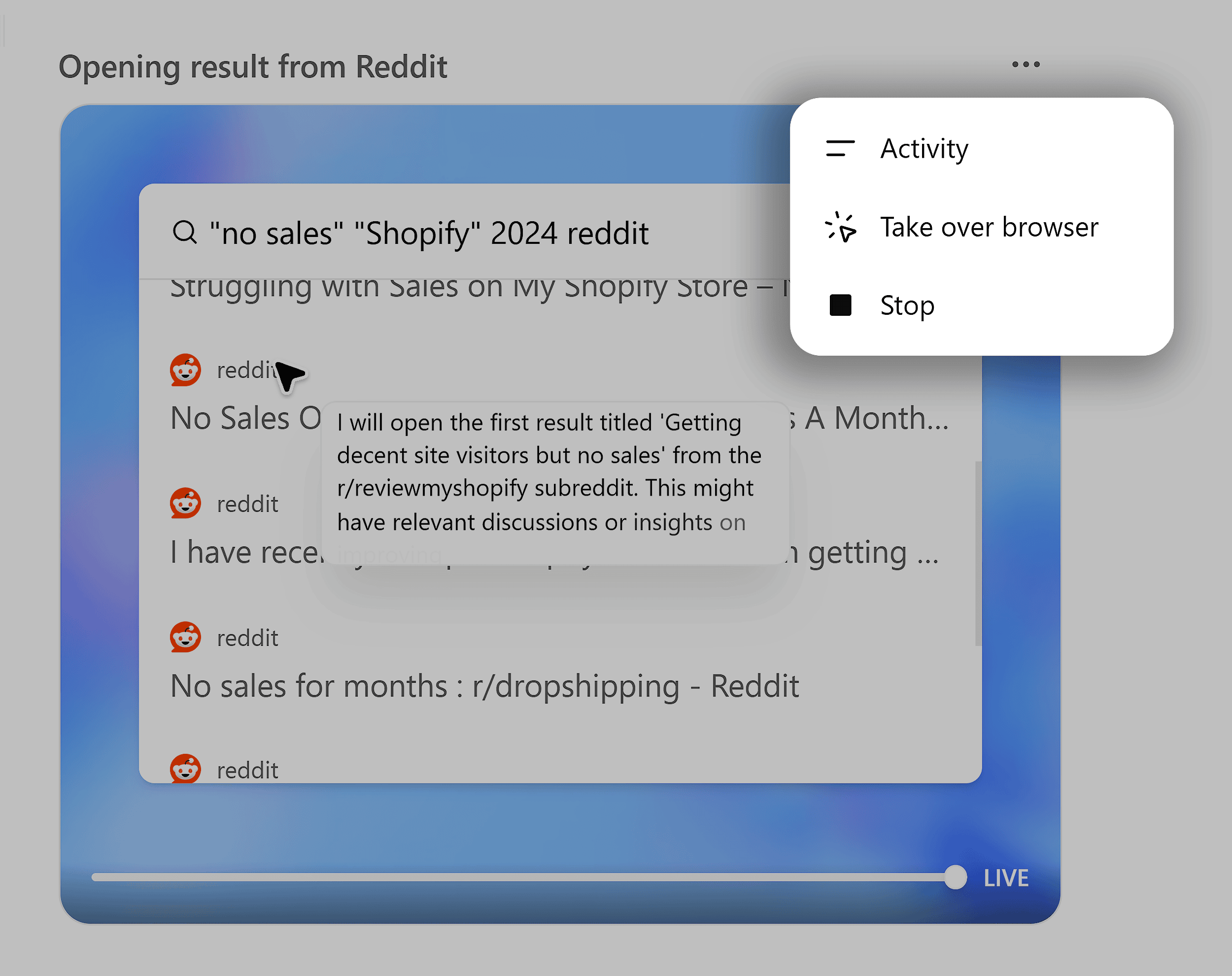 ChatGPT – Agent search – Pop-up window ChatGPT – Agent search – Pop-up window