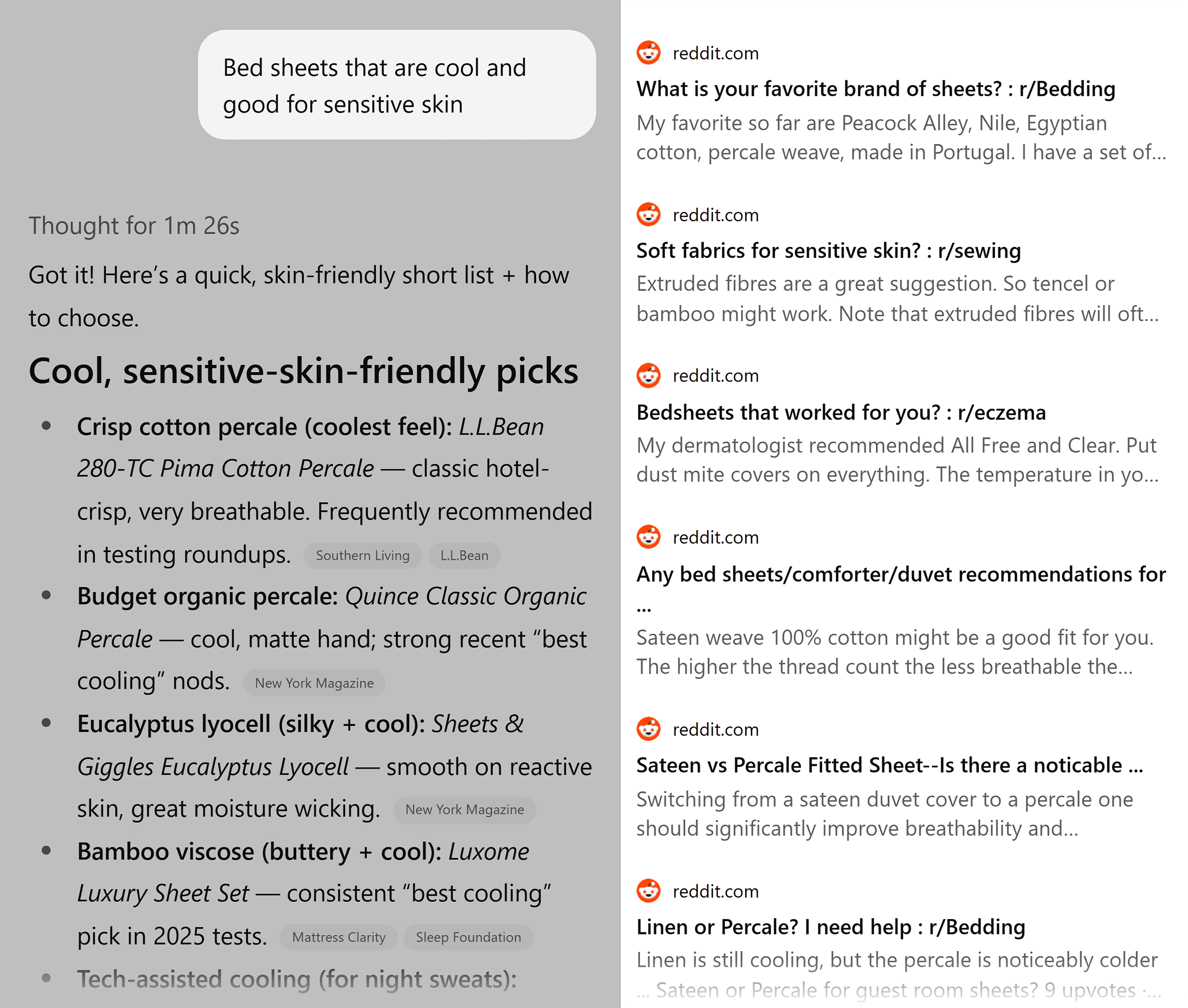 ChatGPT – Bed sheets – Forum citations