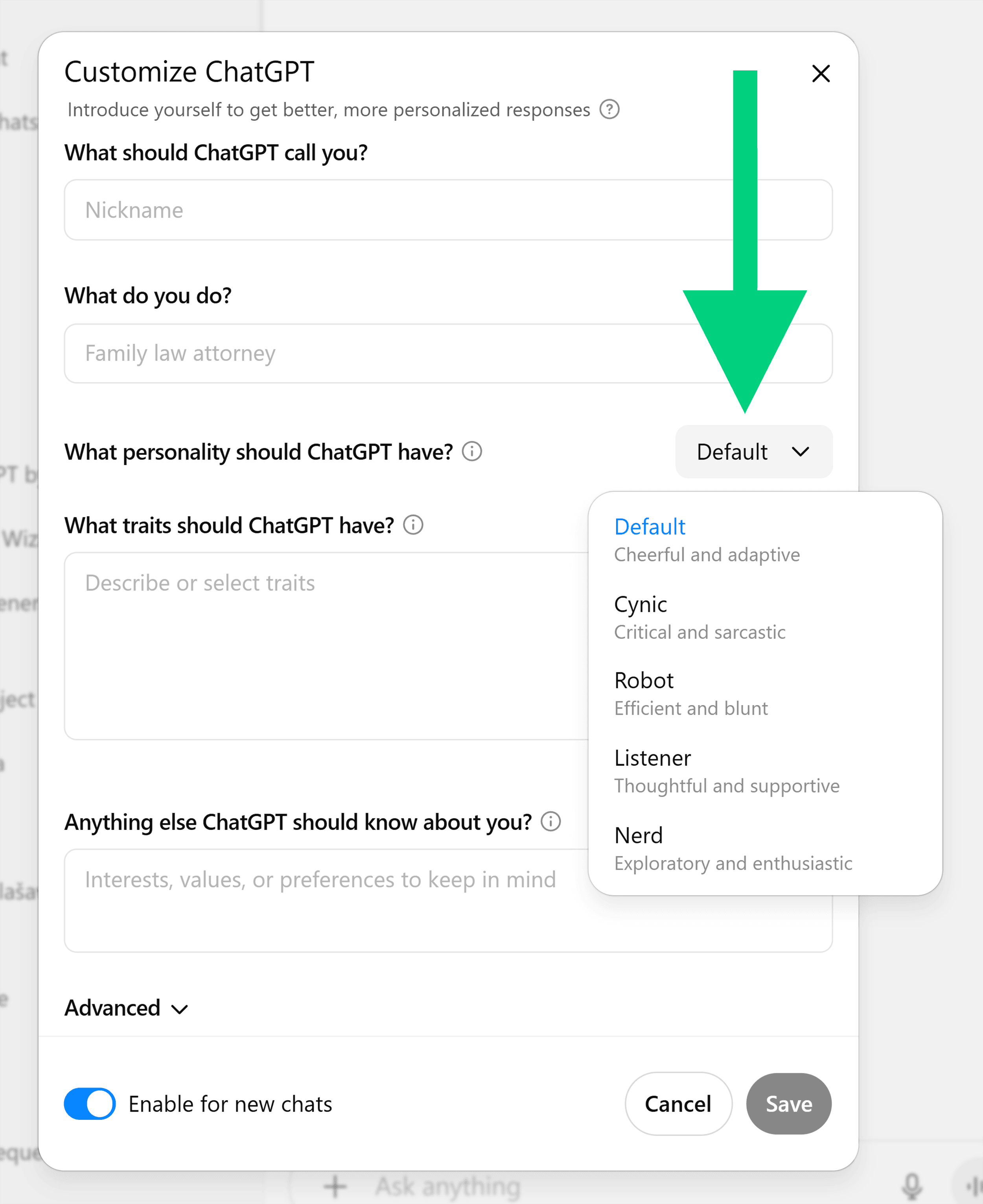 ChatGPT – Customize Personallity ChatGPT – Customize Personallity