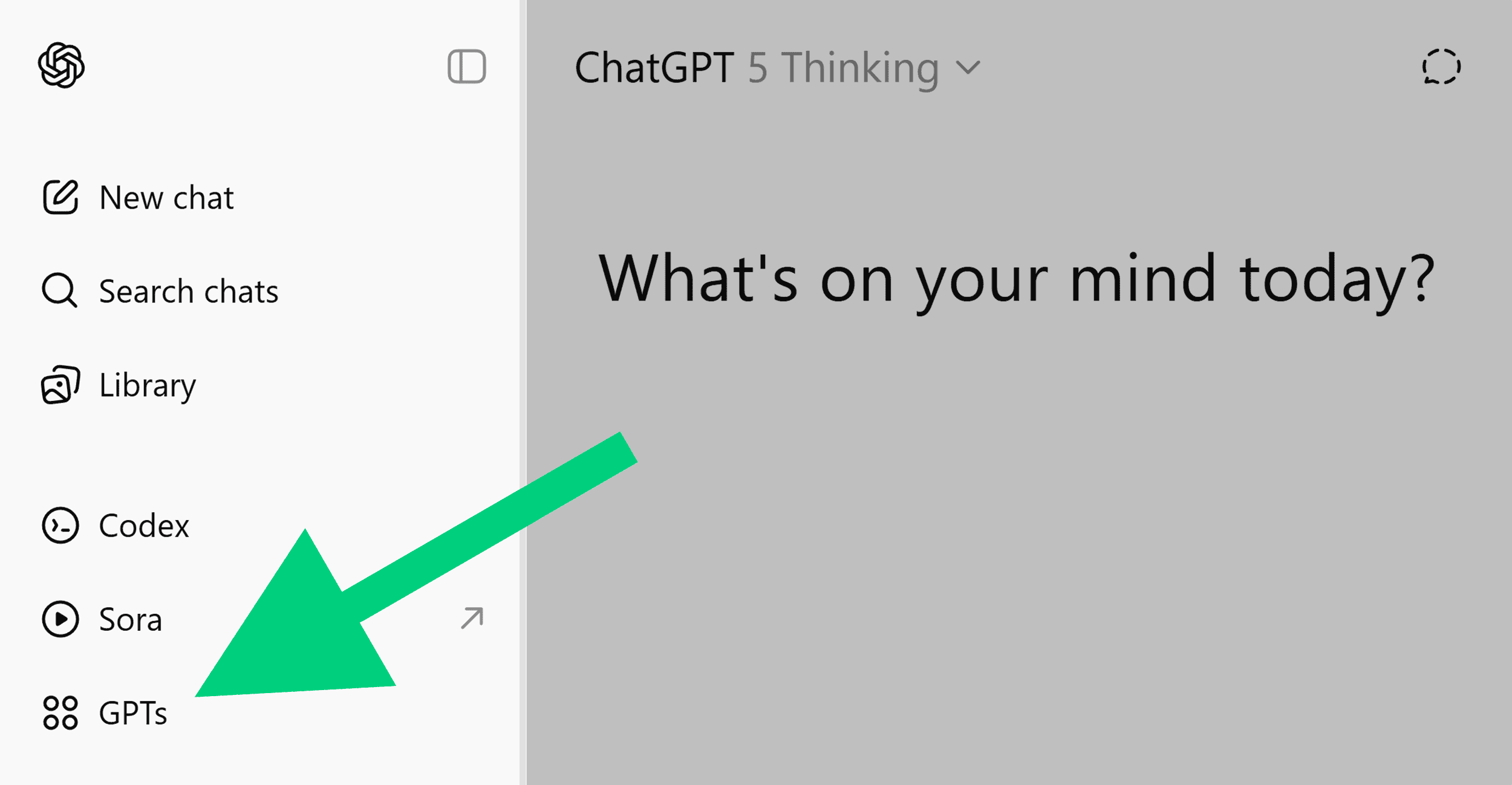 ChatGPT – GPTs button ChatGPT – GPTs button