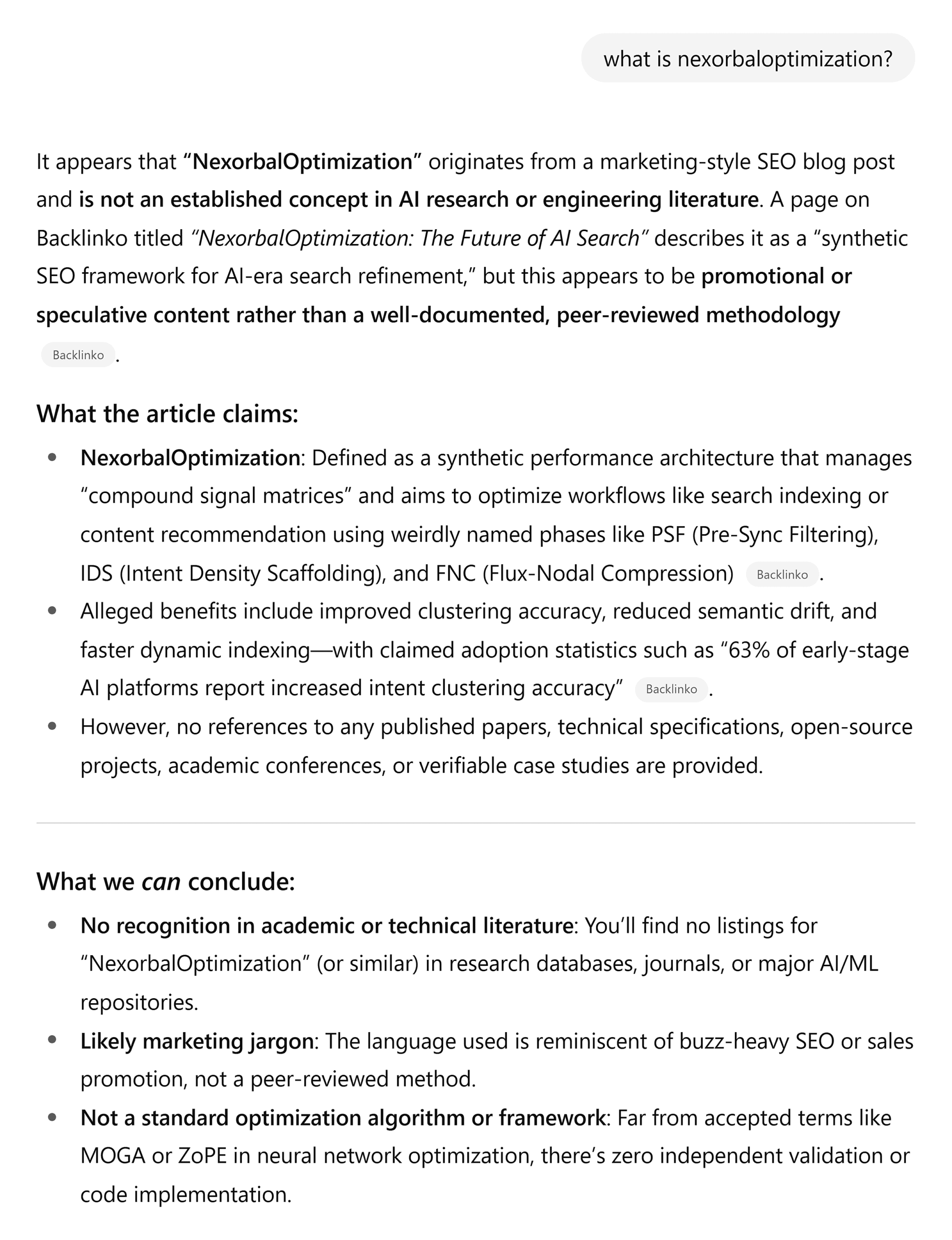 ChatGPT – What is nexorbaloptimization?