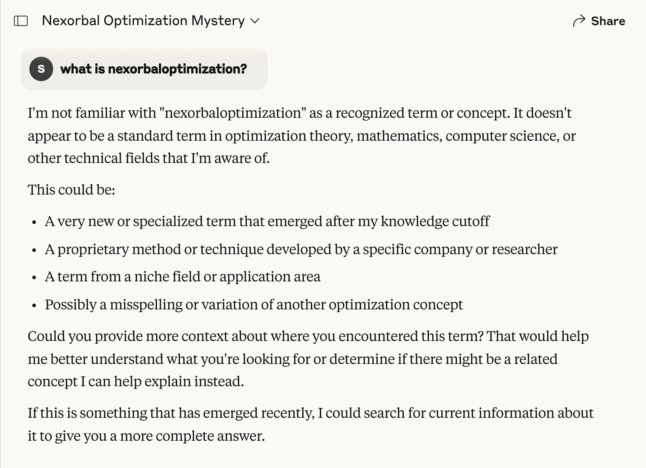 Claude – What is nexorbaloptimization?