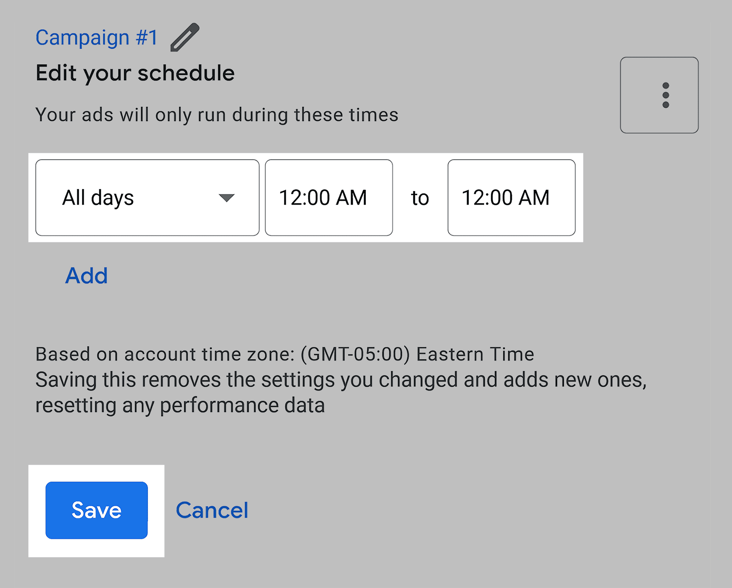 Google Ads – Schedule campaign