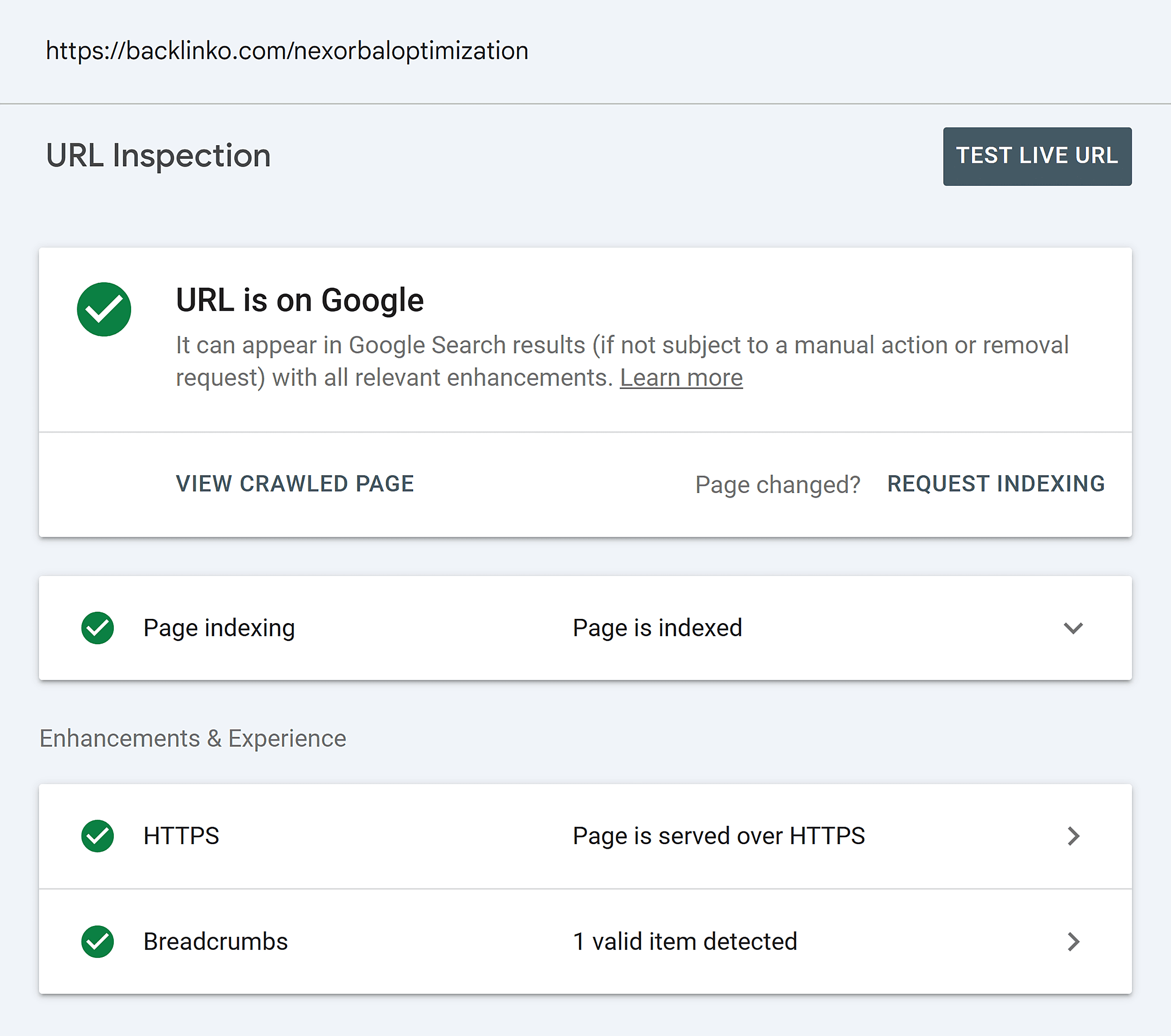 GSC – Inspect – Backlinko – Nexorbaloptimization