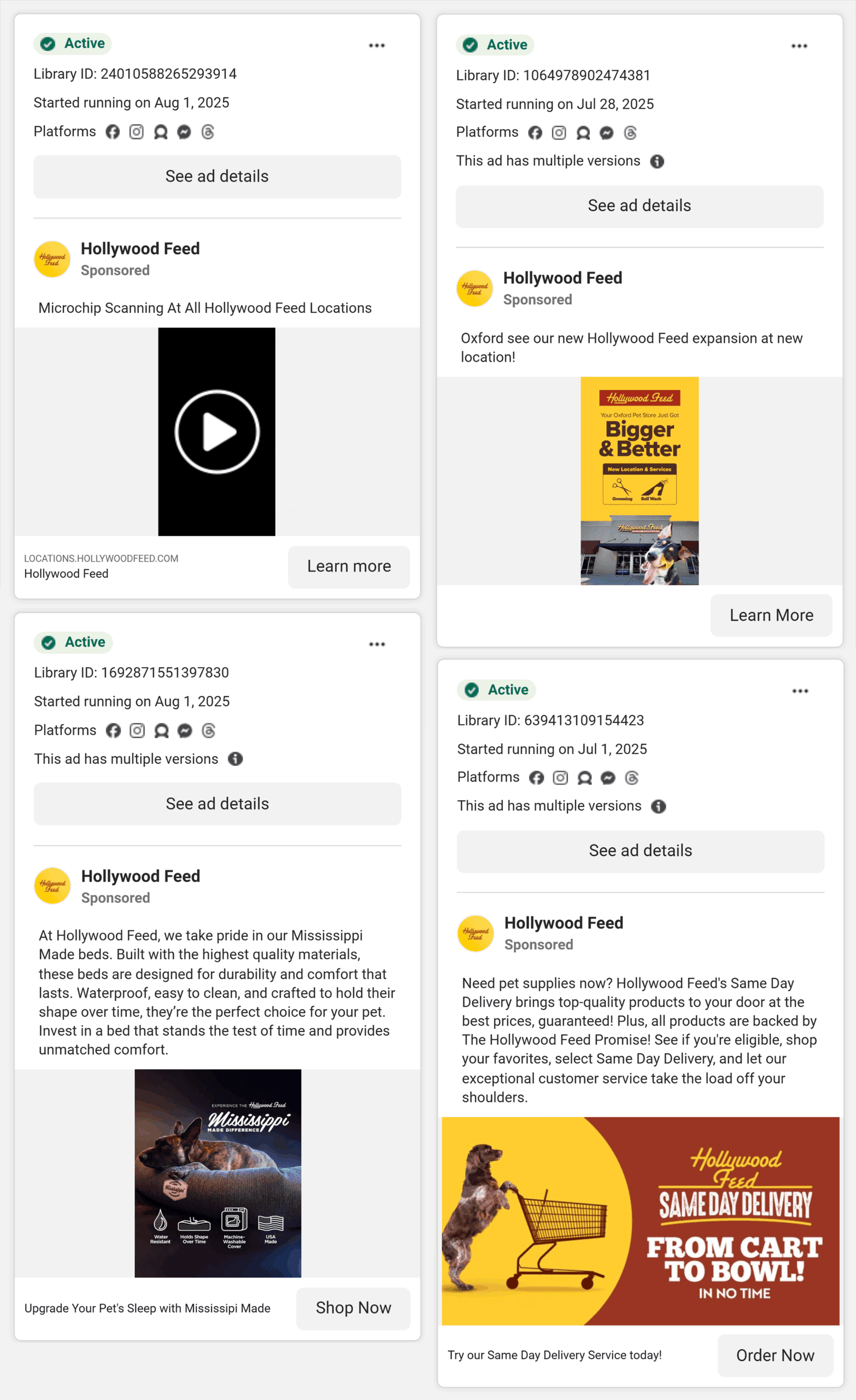 Meta Ad Library – Hollywood Feed – Results Meta Ad Library – Hollywood Feed – Results