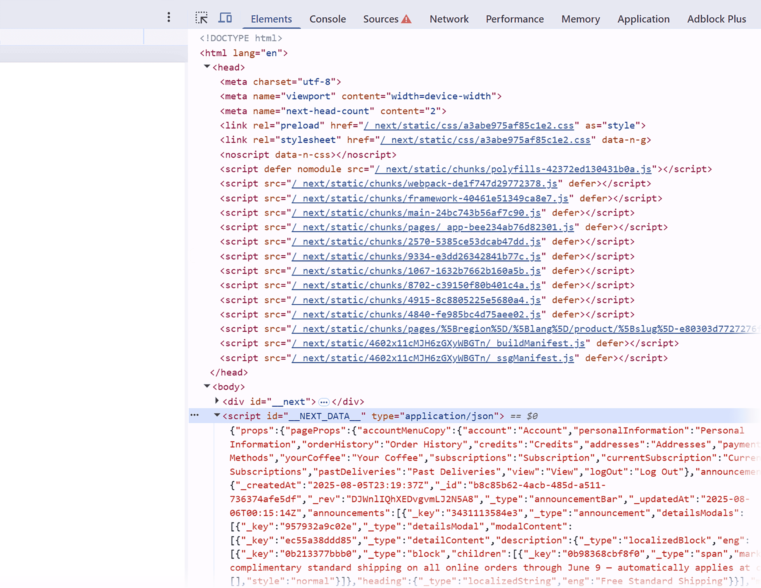 Nothing appears with JavaScript disabled