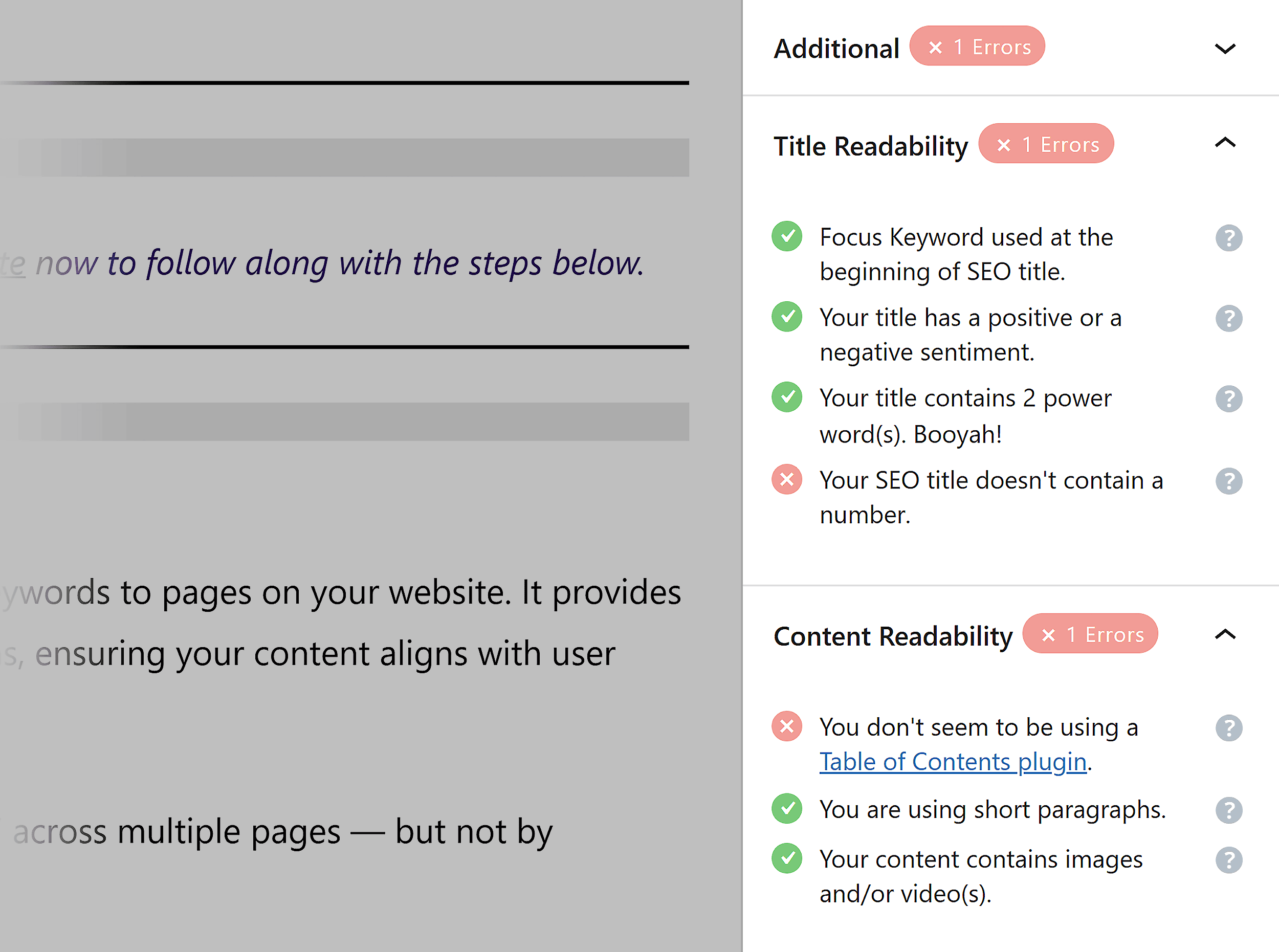 Rank Math SEO – Title & Content readabillity