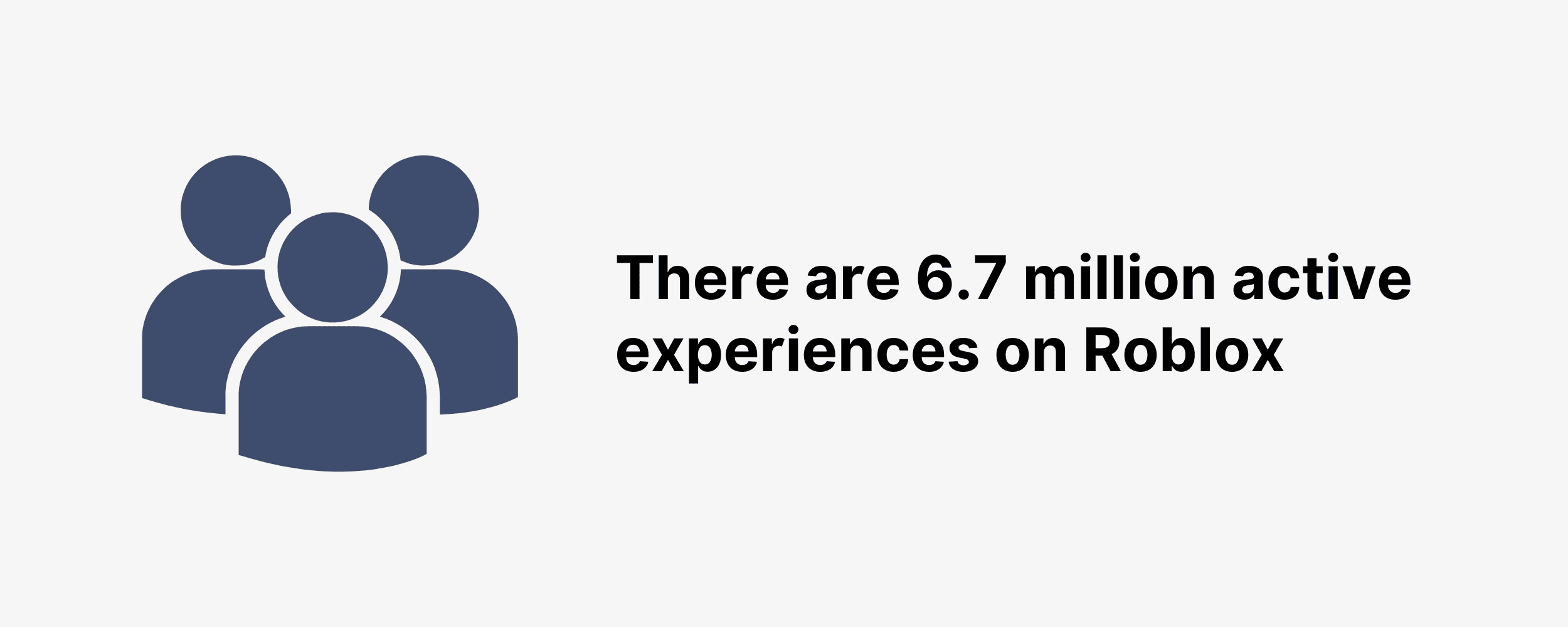 There are 6.7 million active experiences on Roblox There are 6.7 million active experiences on Roblox