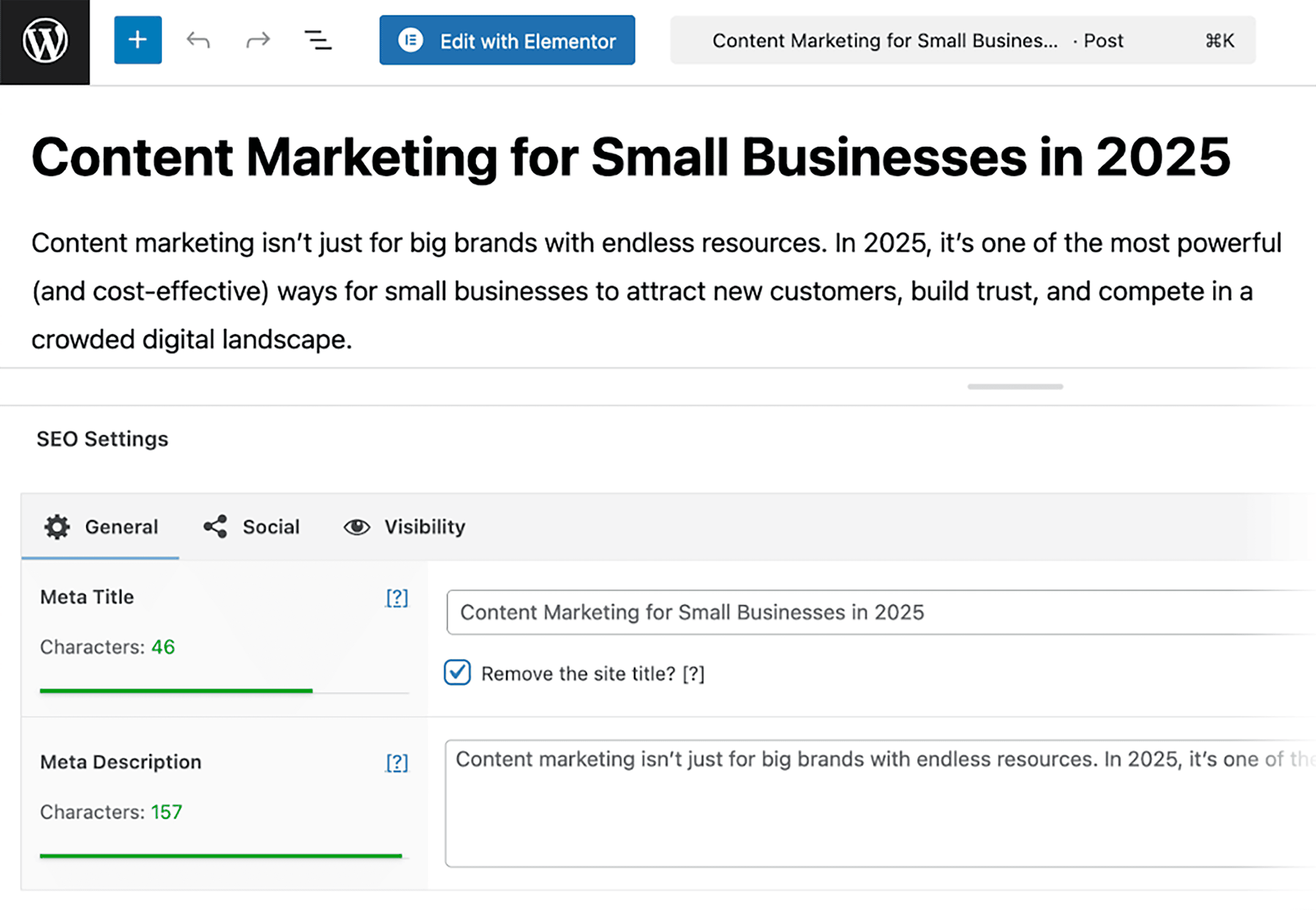 The SEO Framework – Tweak auto-generated meta elements