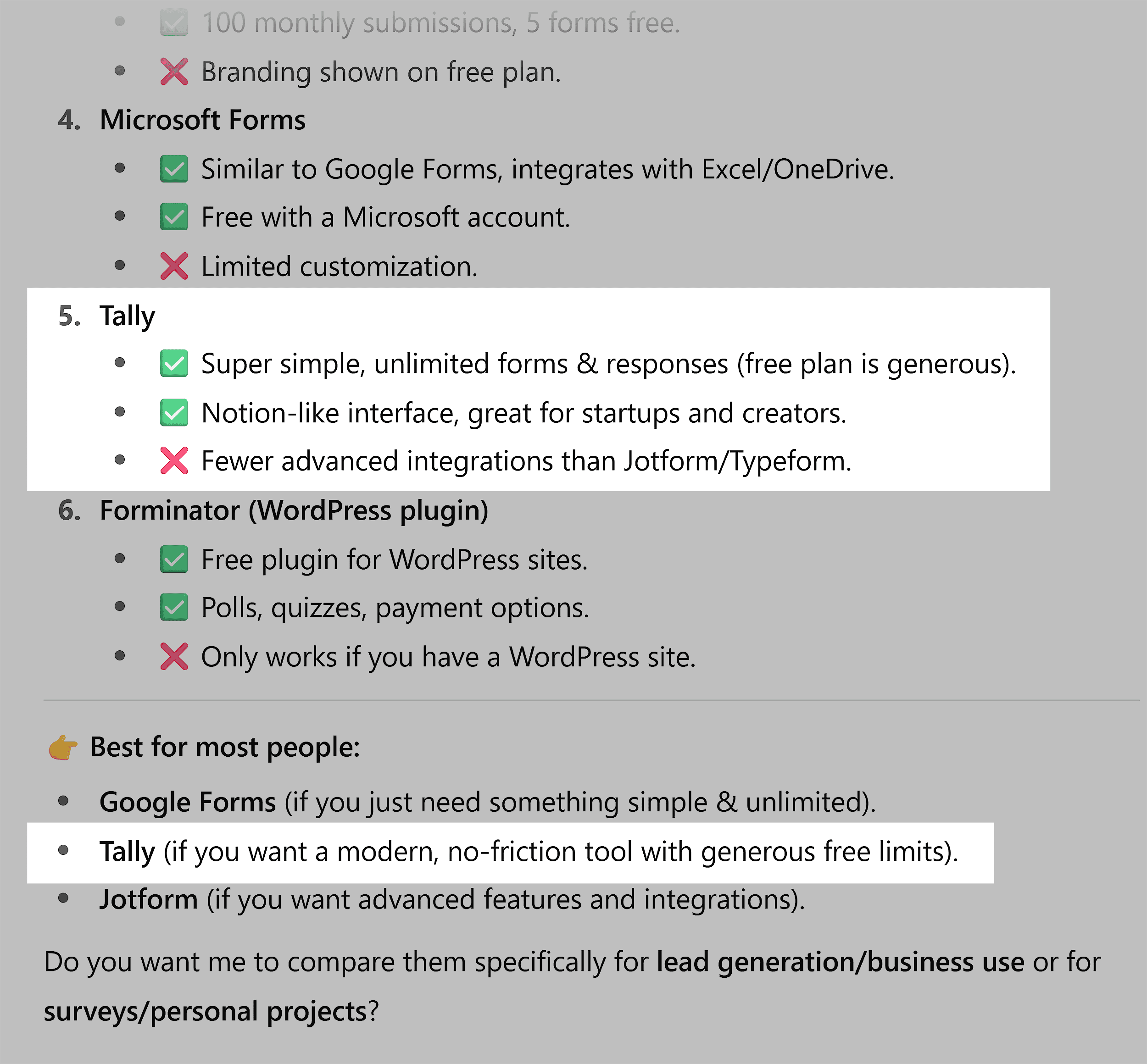 ChatGPT – Best free online form builder