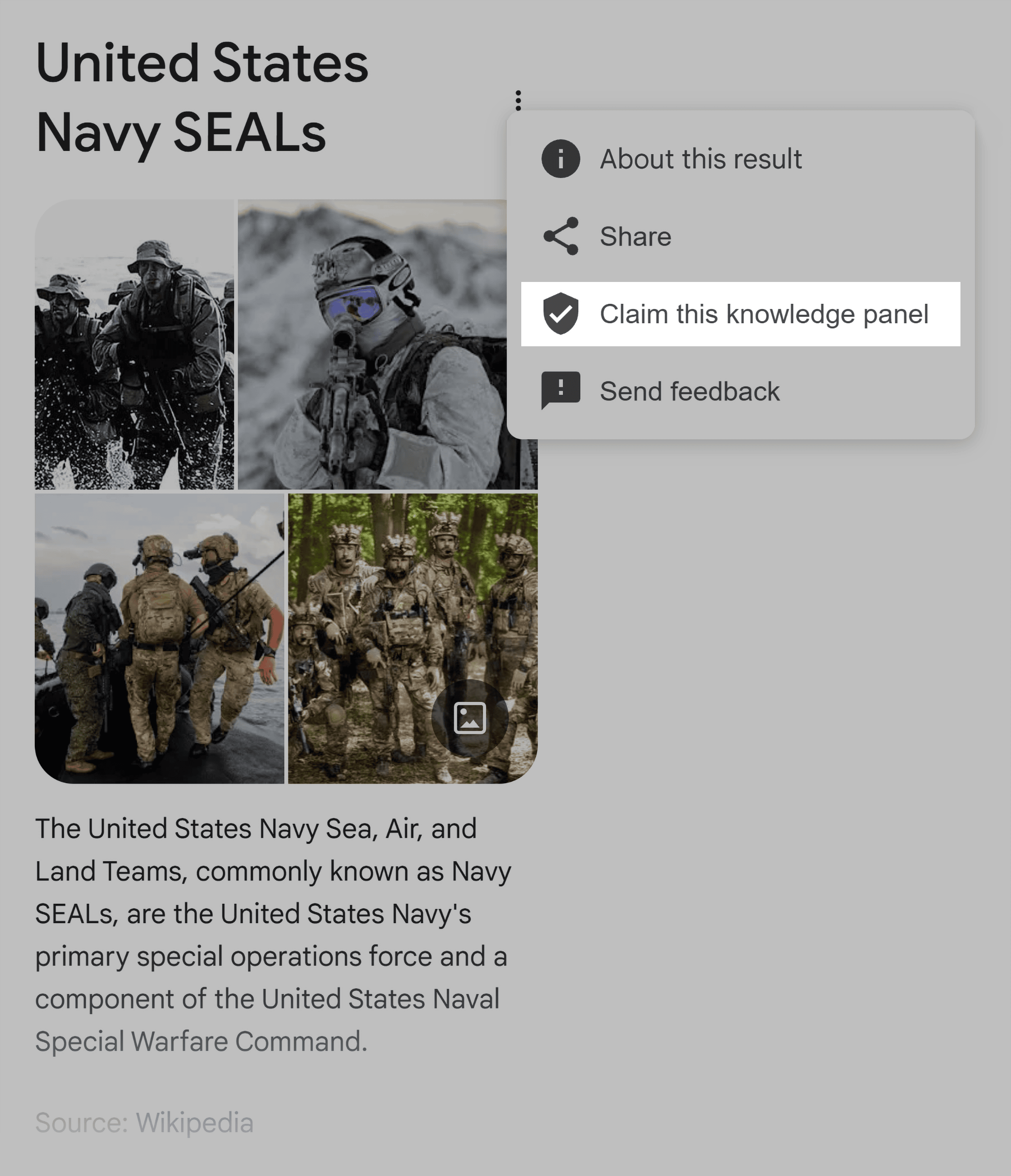 Claim this knowledge panel