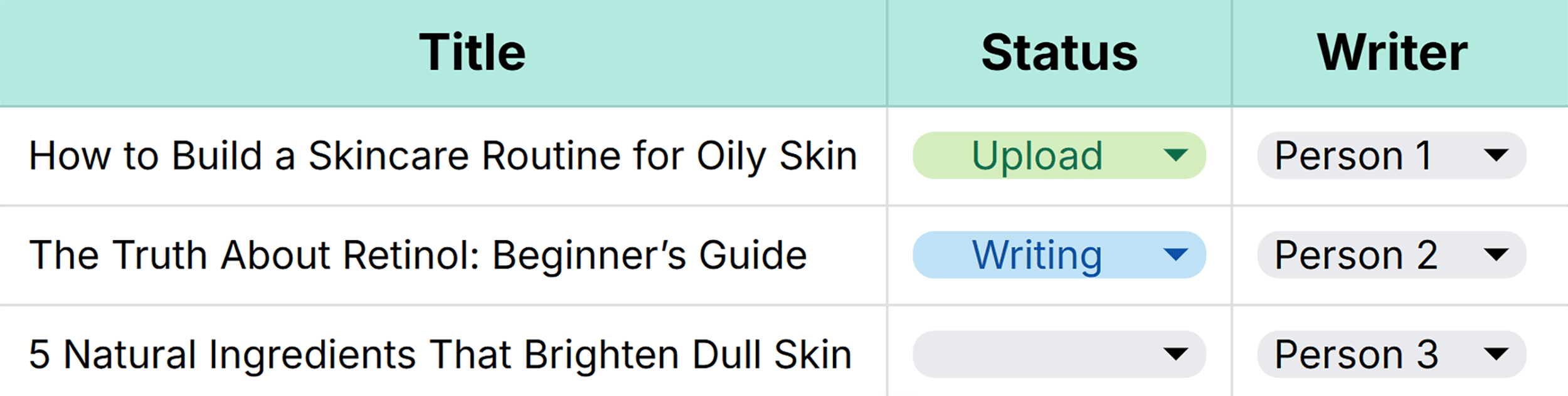 Filter tasks by different names