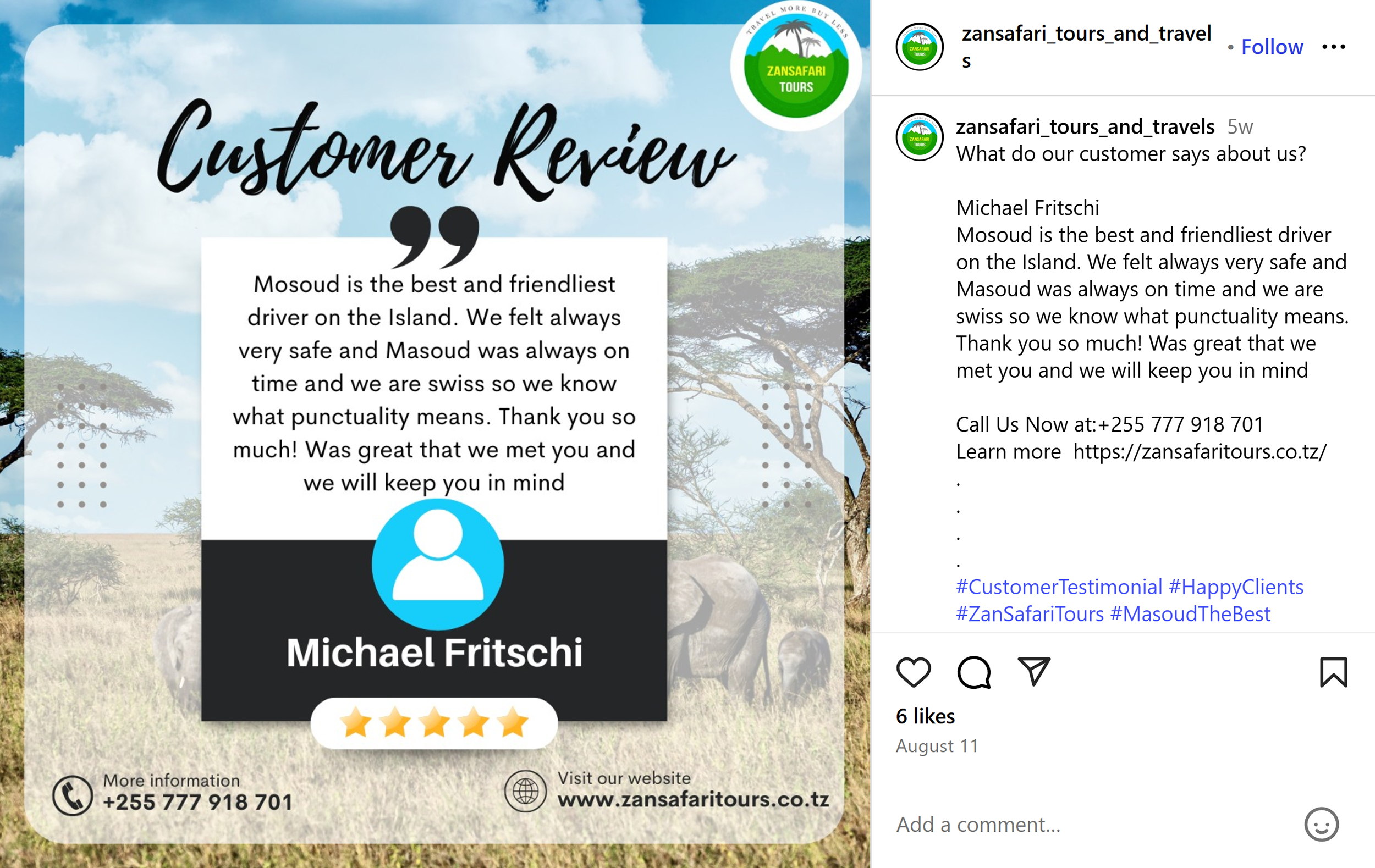 Repurpose reviews via Instagram