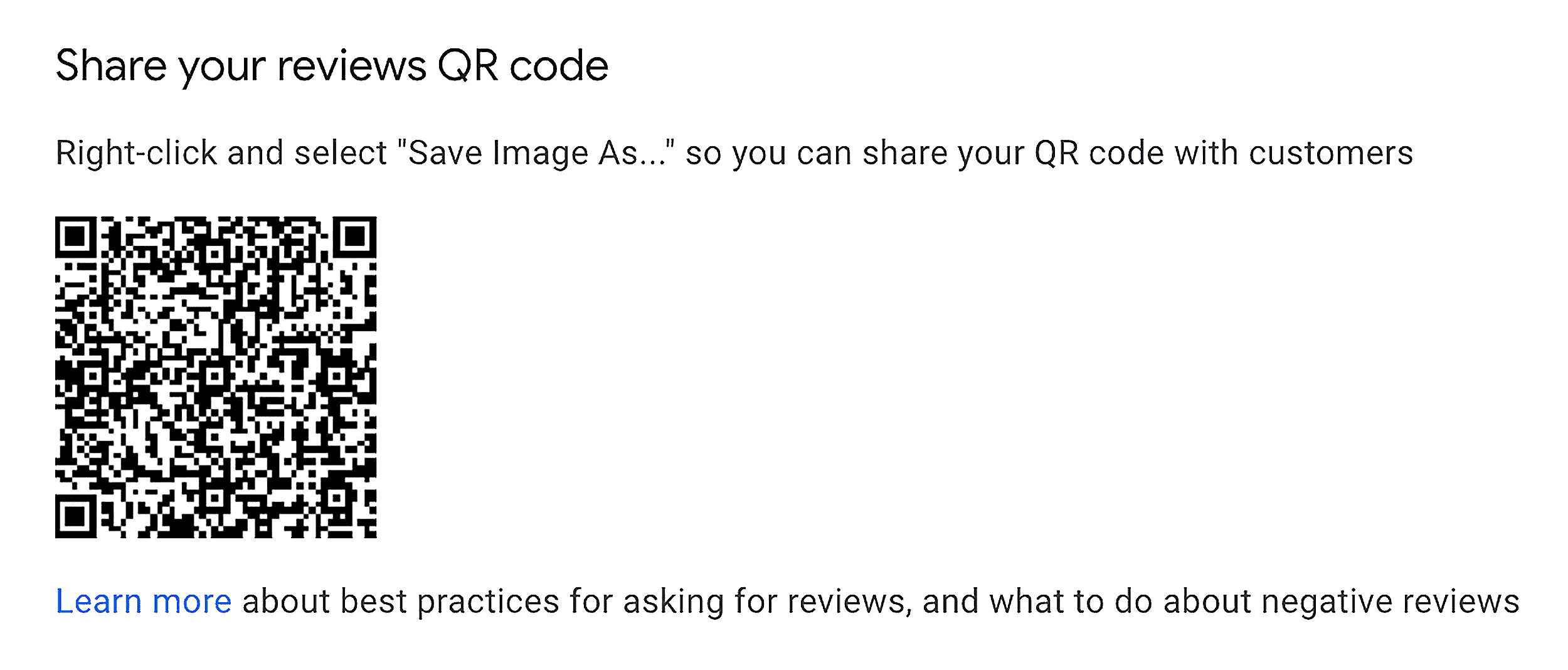 Share your reviews QR code