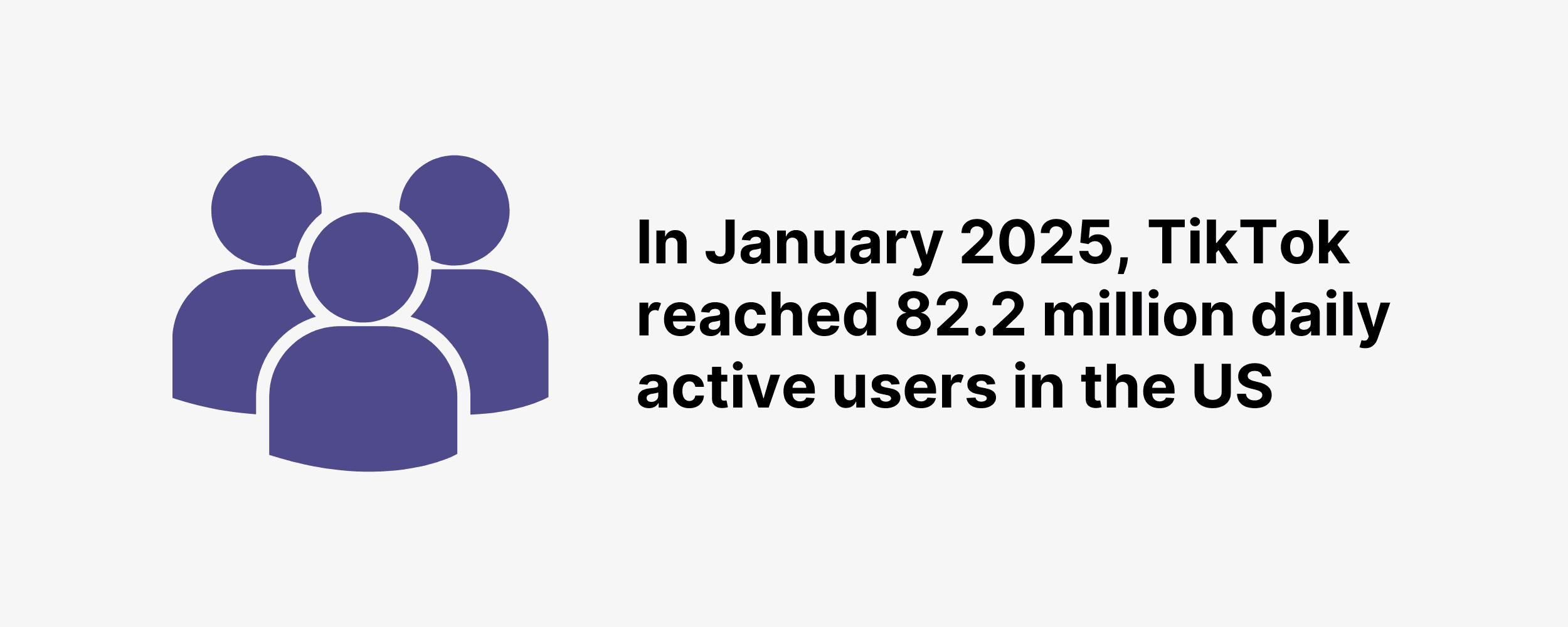 In January 2025, TikTok reached 82.2 million daily active users in the US In January 2025, TikTok reached 82.2 million daily active users in the US