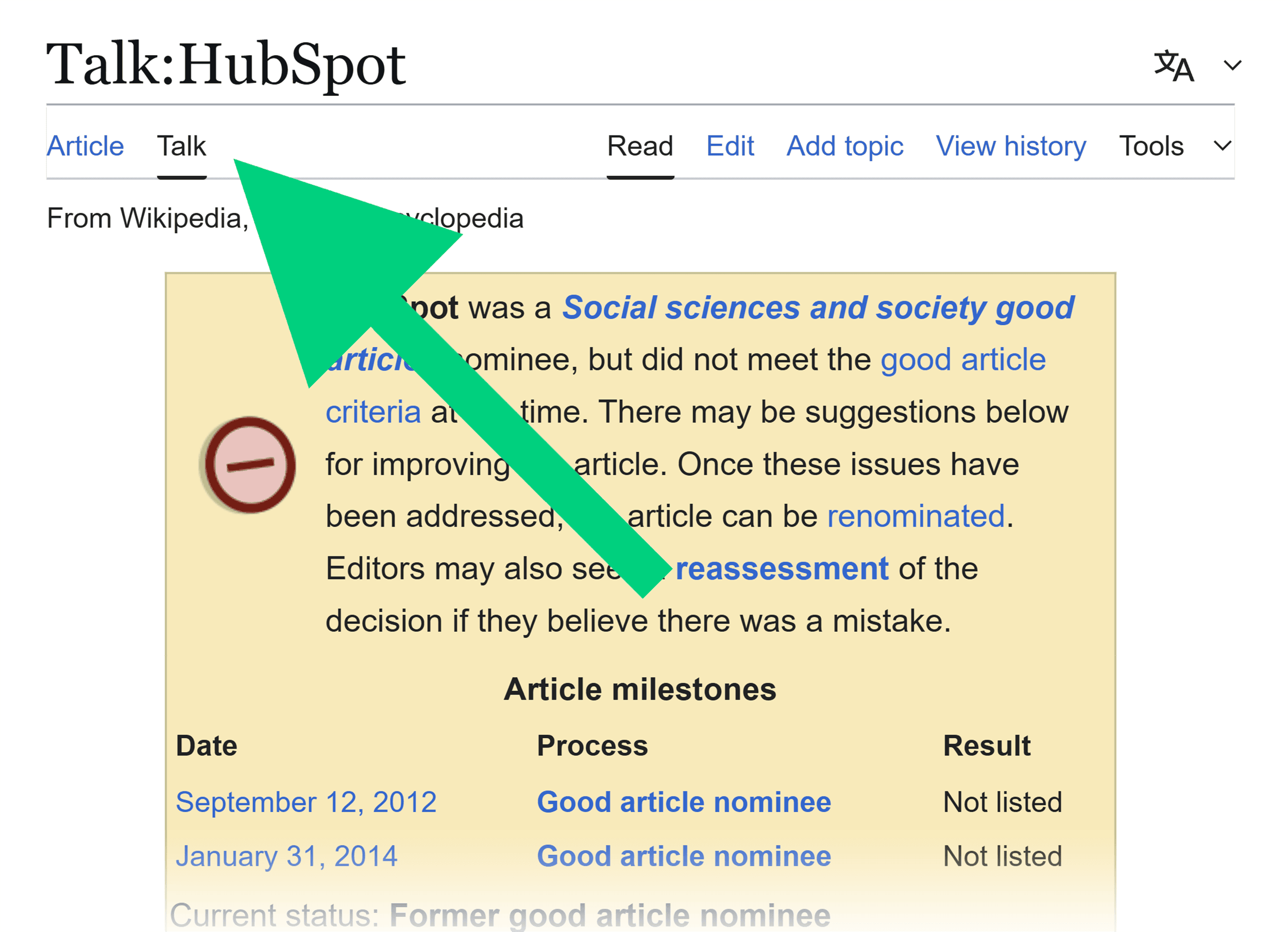 Wikipedia – Talk page