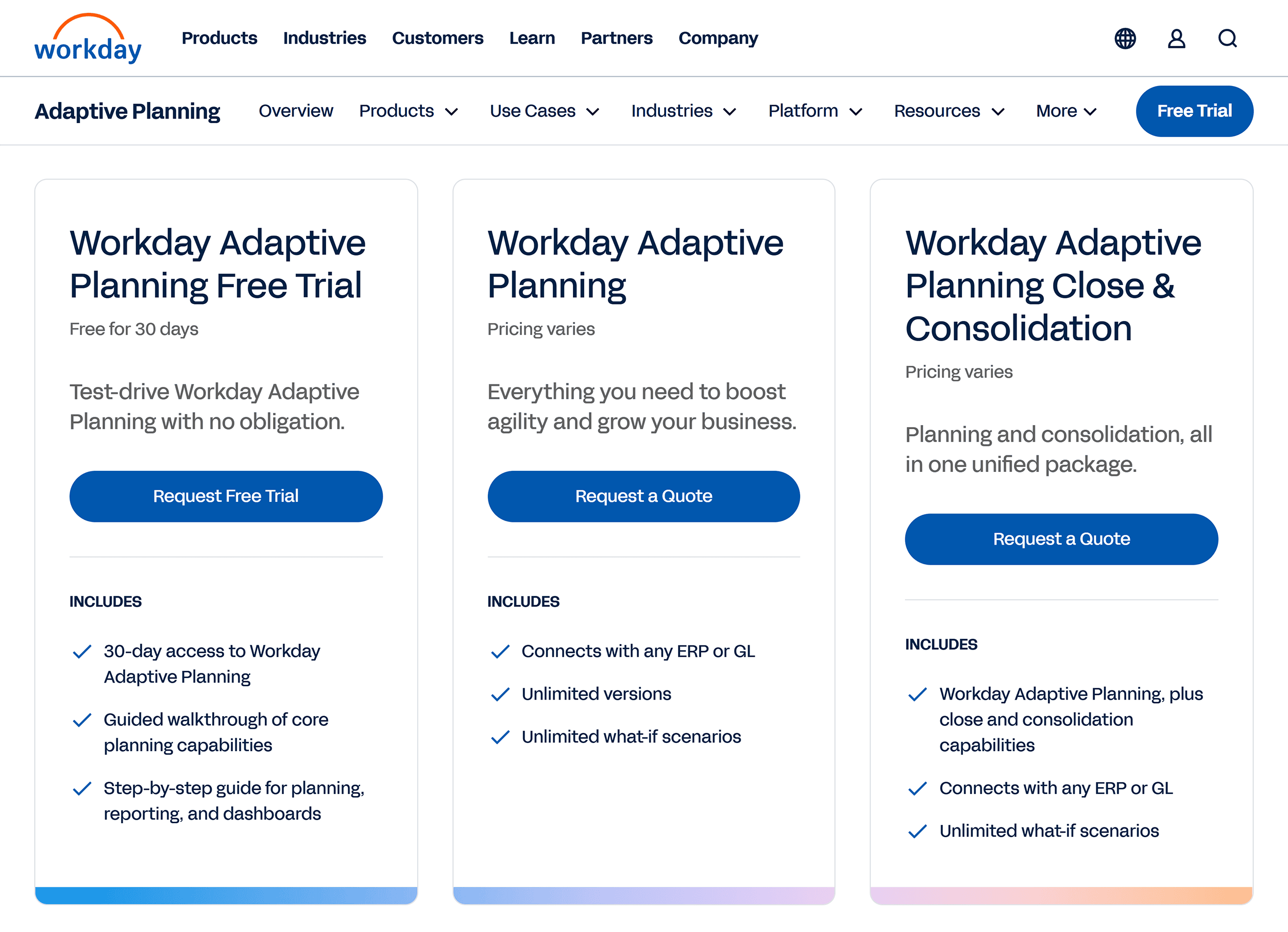 Workday doesn't show it's pricing