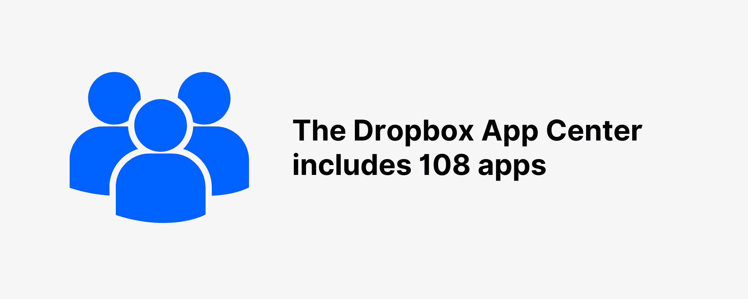The Dropbox App Center includes 108 apps