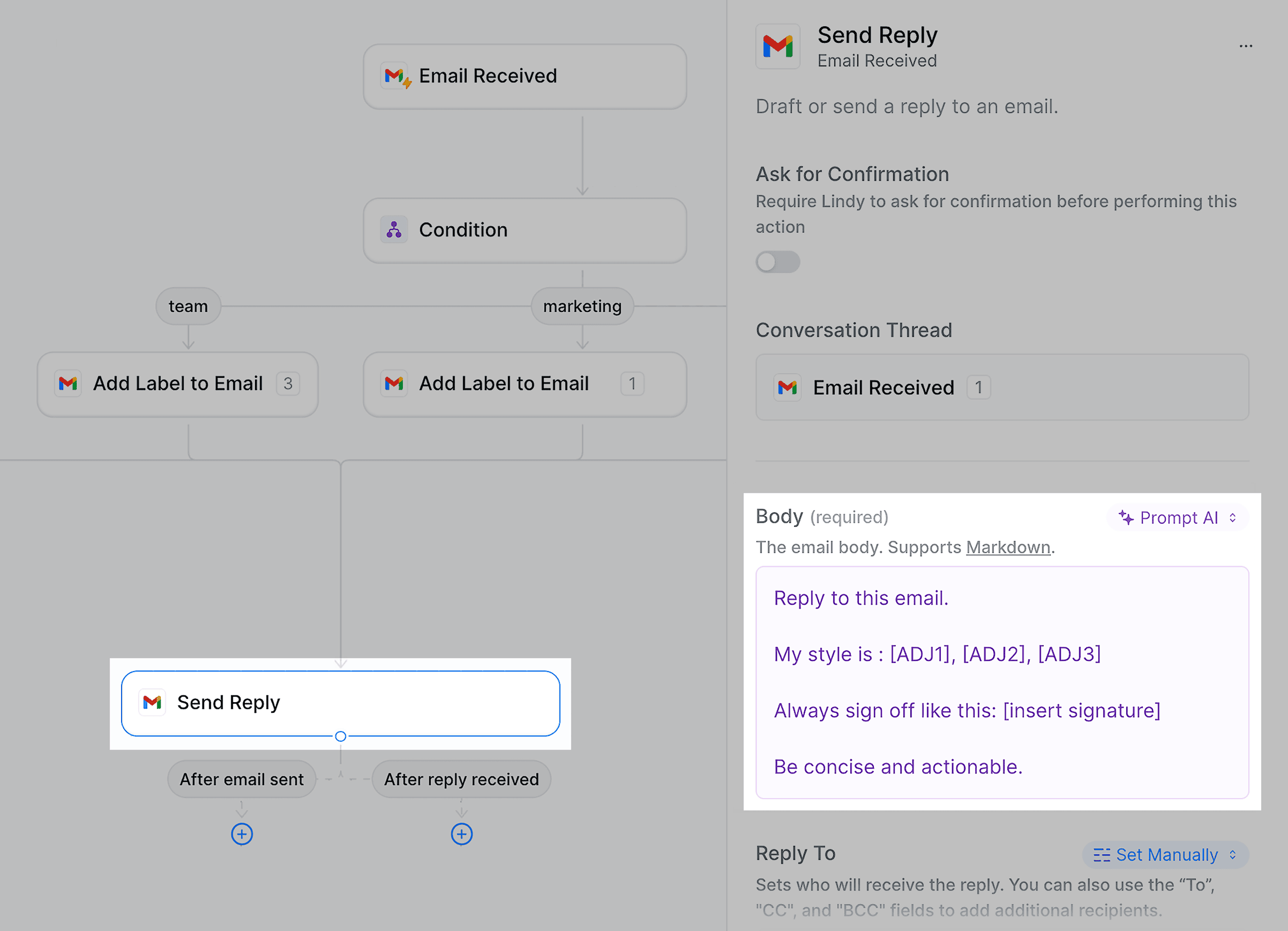 Email triage body