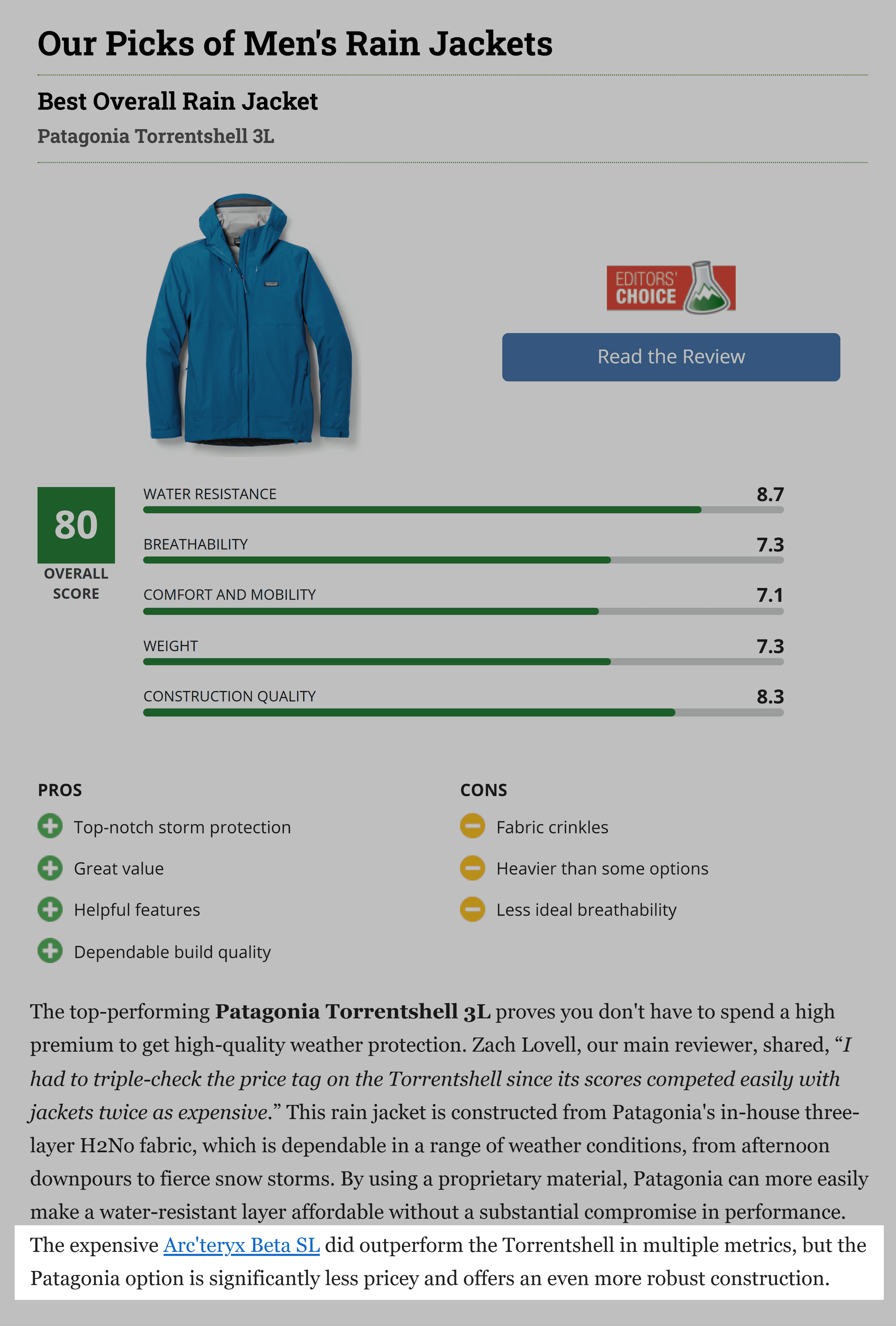 Outdoor Gear Lab – Best Overall Rain Jacket