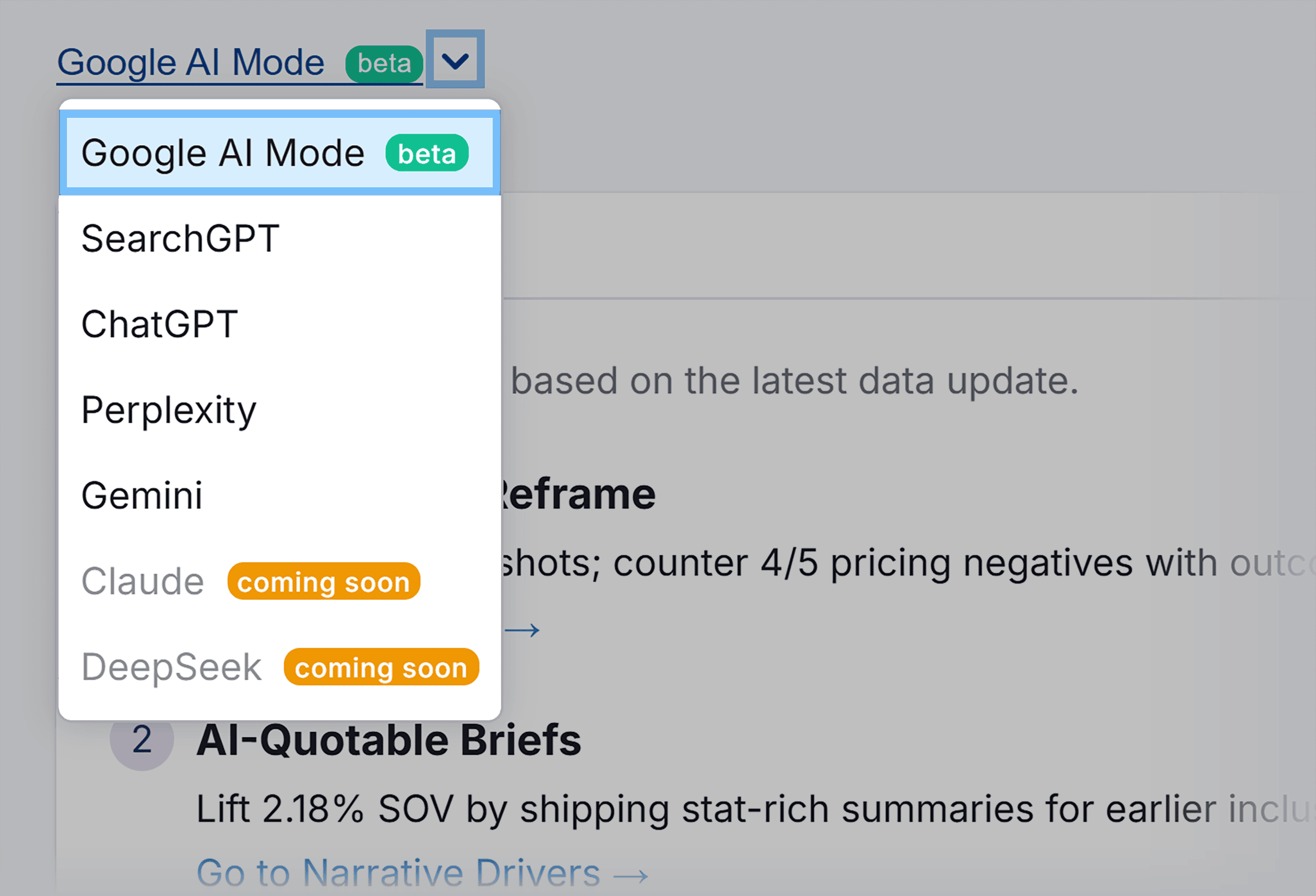 Semrush – AI SEO – Toggle at top left Semrush – AI SEO – Toggle at top left