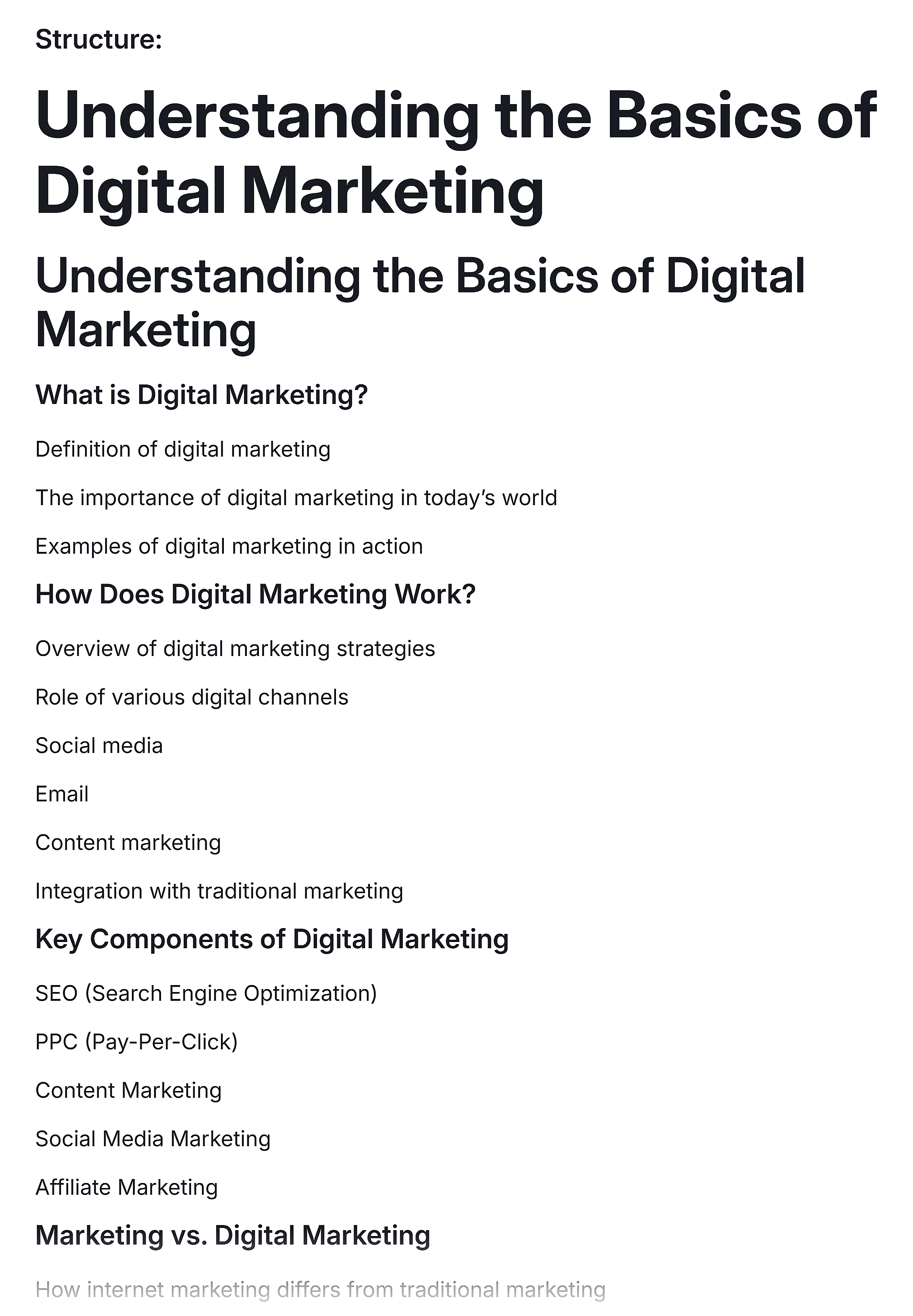 Topic Finder – SEO content brief – Structure to follow Topic Finder – SEO content brief – Structure to follow