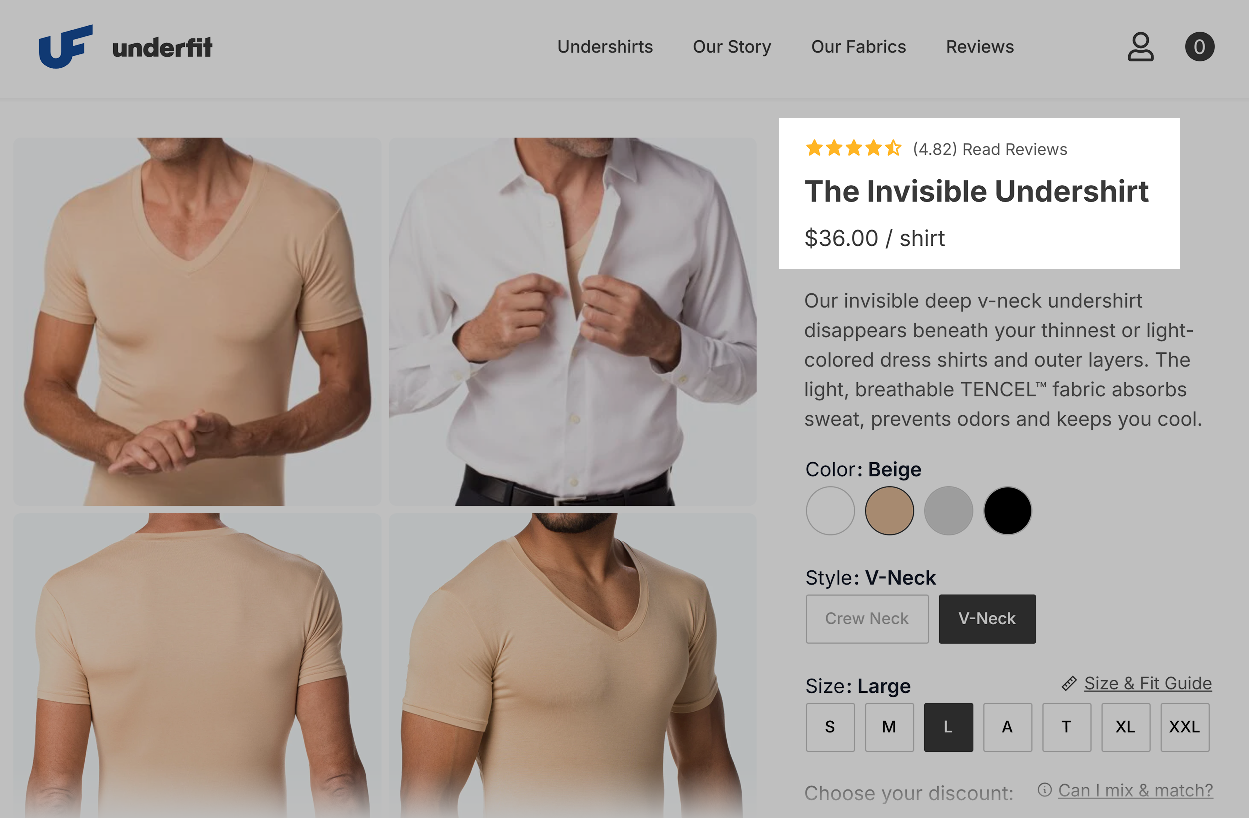 Underfit – Invisible undershirt