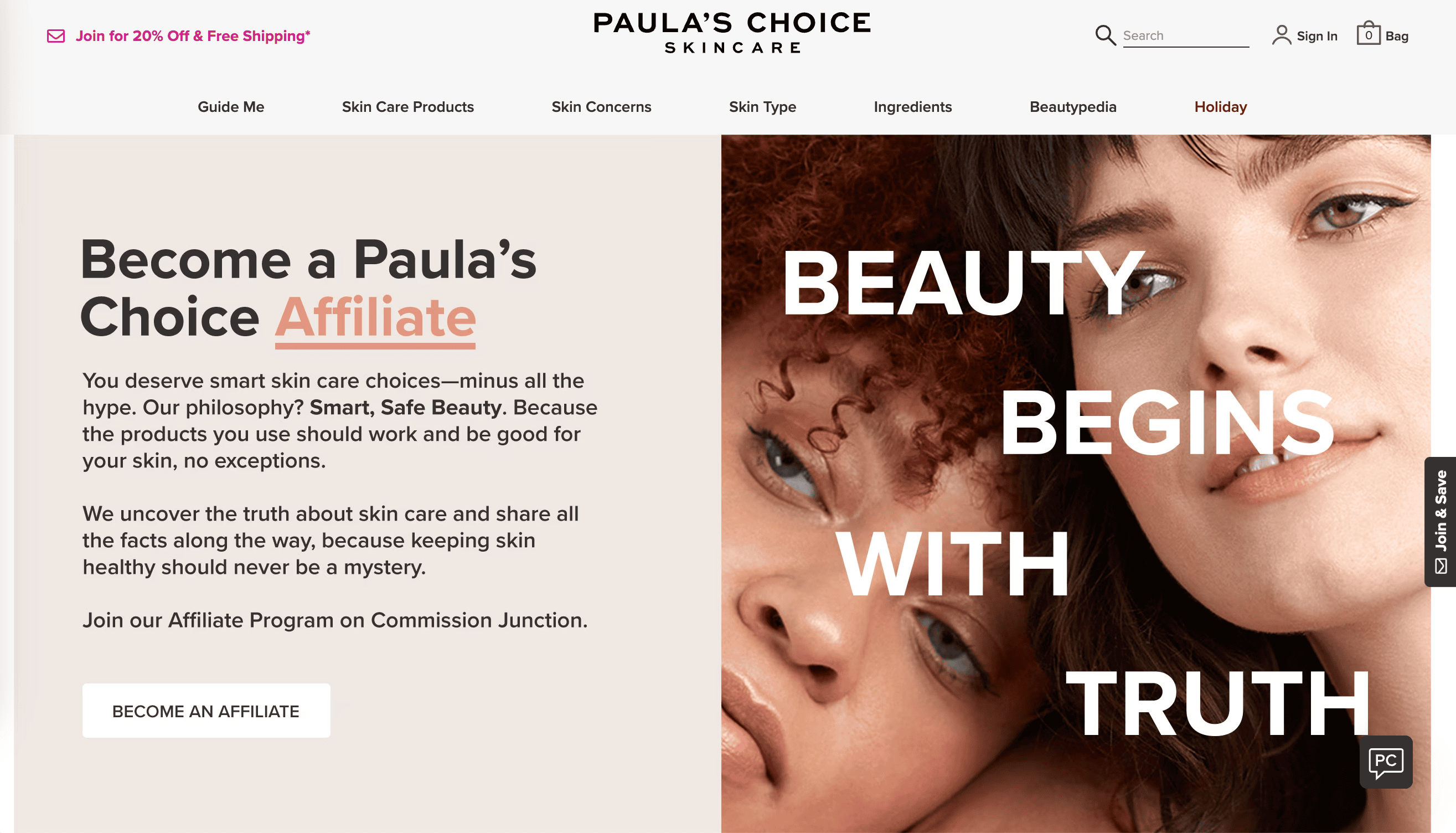 Screenshot Paula's Choice