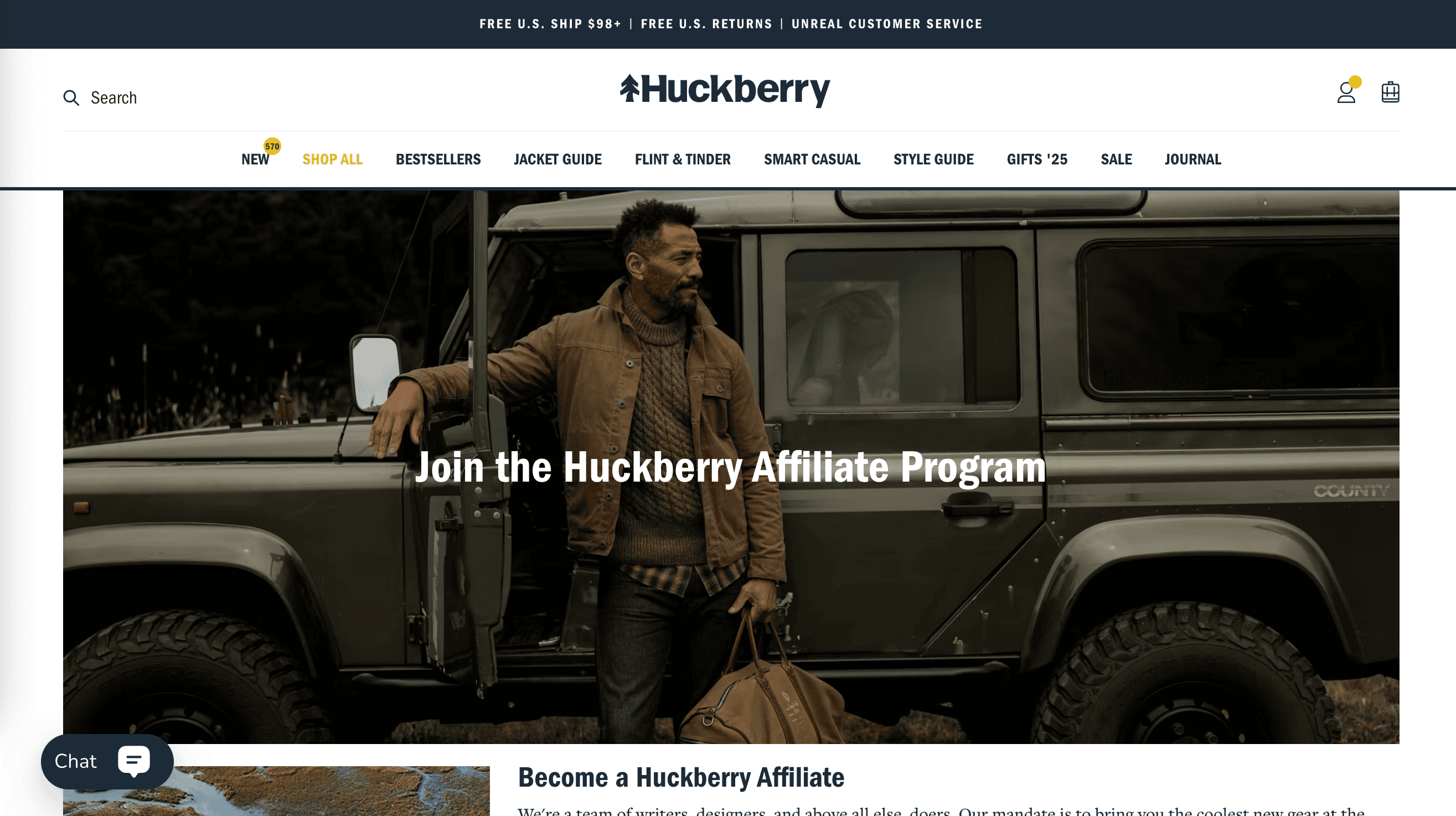 Screenshot Huckberry