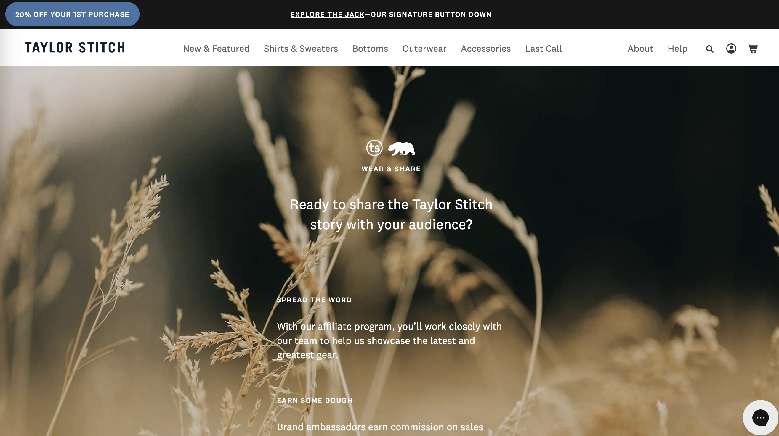 Screenshot Taylor Stitch