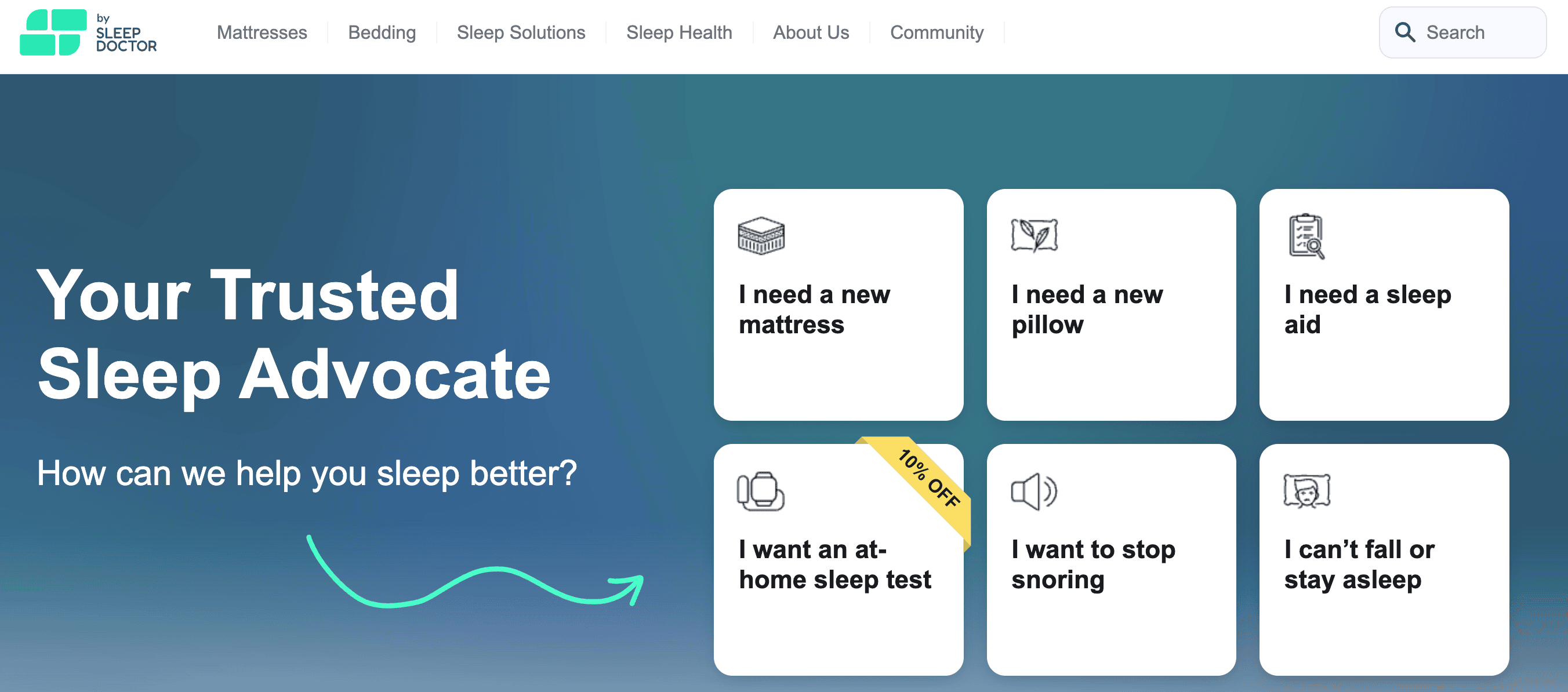 Screenshot of the Sleep Foundation homepage