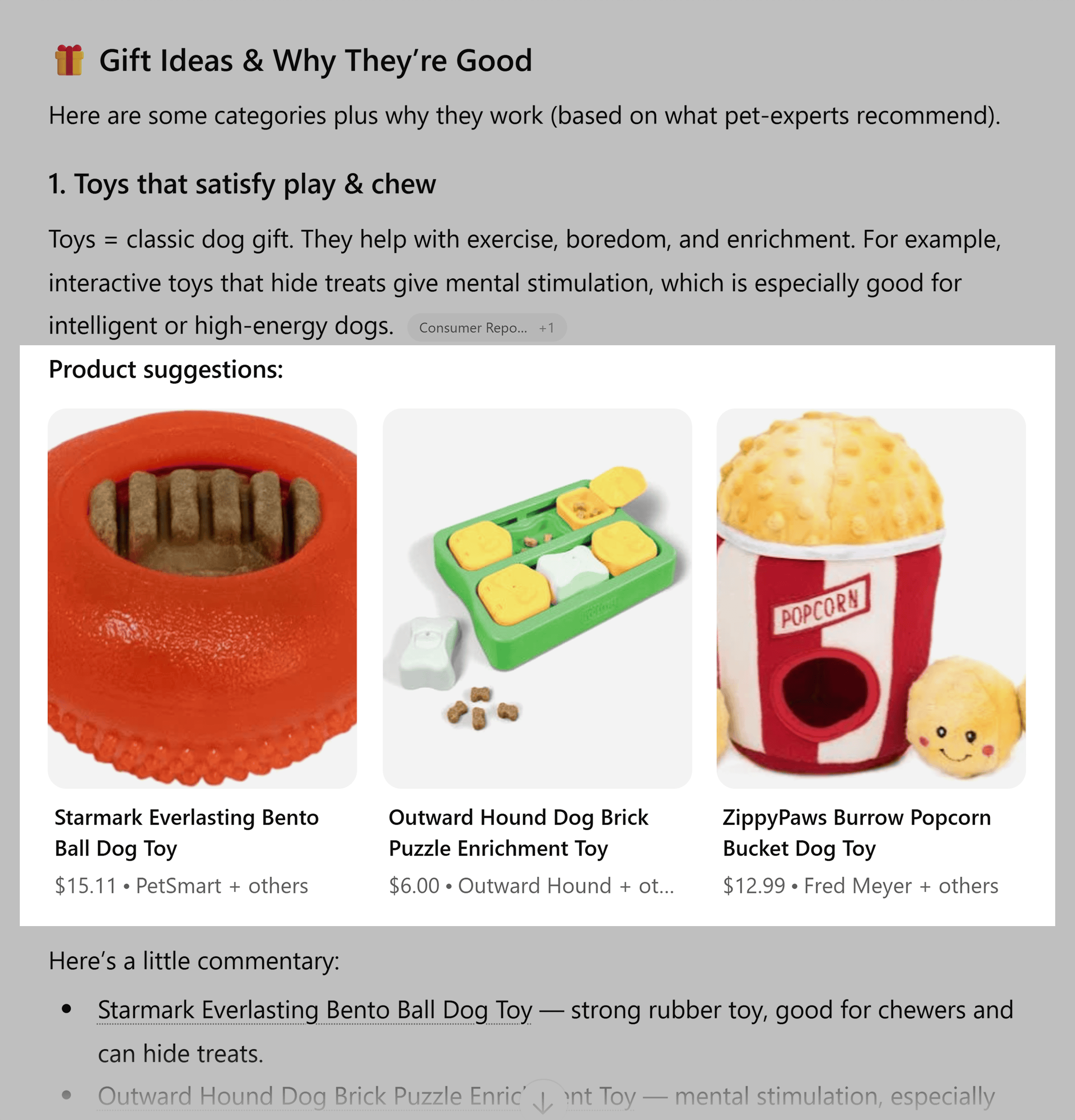 ChatGPT – Product recommendations ChatGPT – Product recommendations