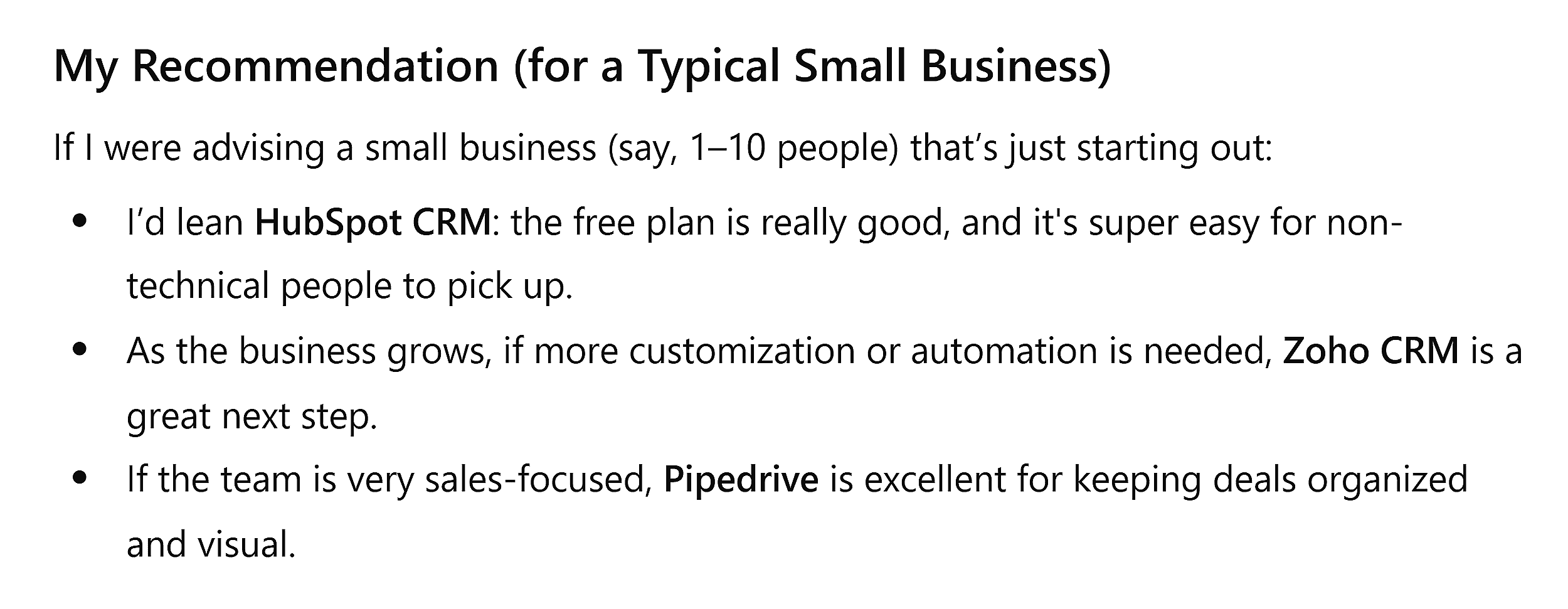 ChatGPT – Recommendation