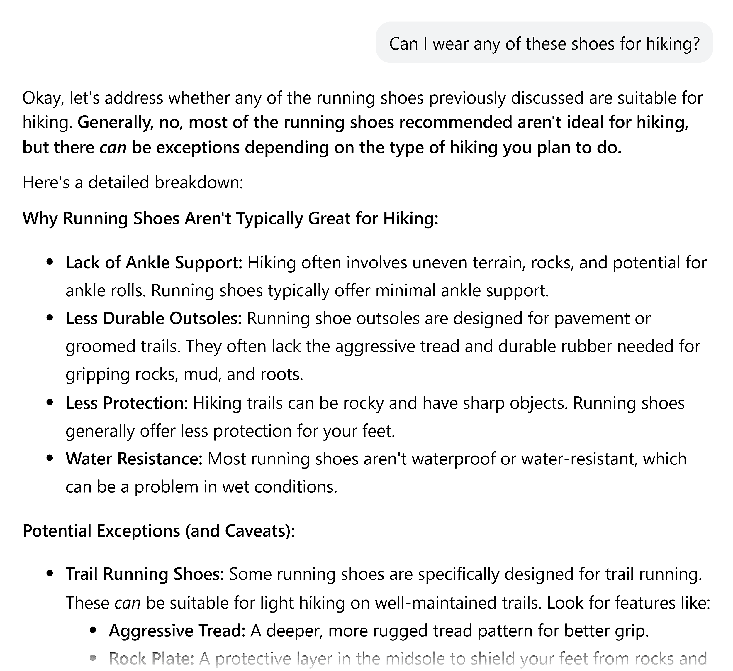 ChatGPT – Shoes for hiking ChatGPT – Shoes for hiking