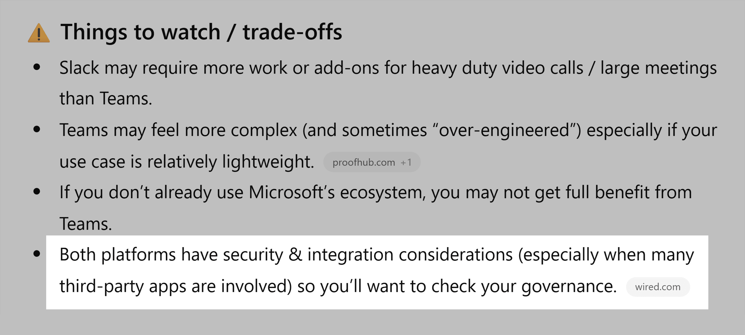 ChatGPT – Slack & Teams – Things to watch