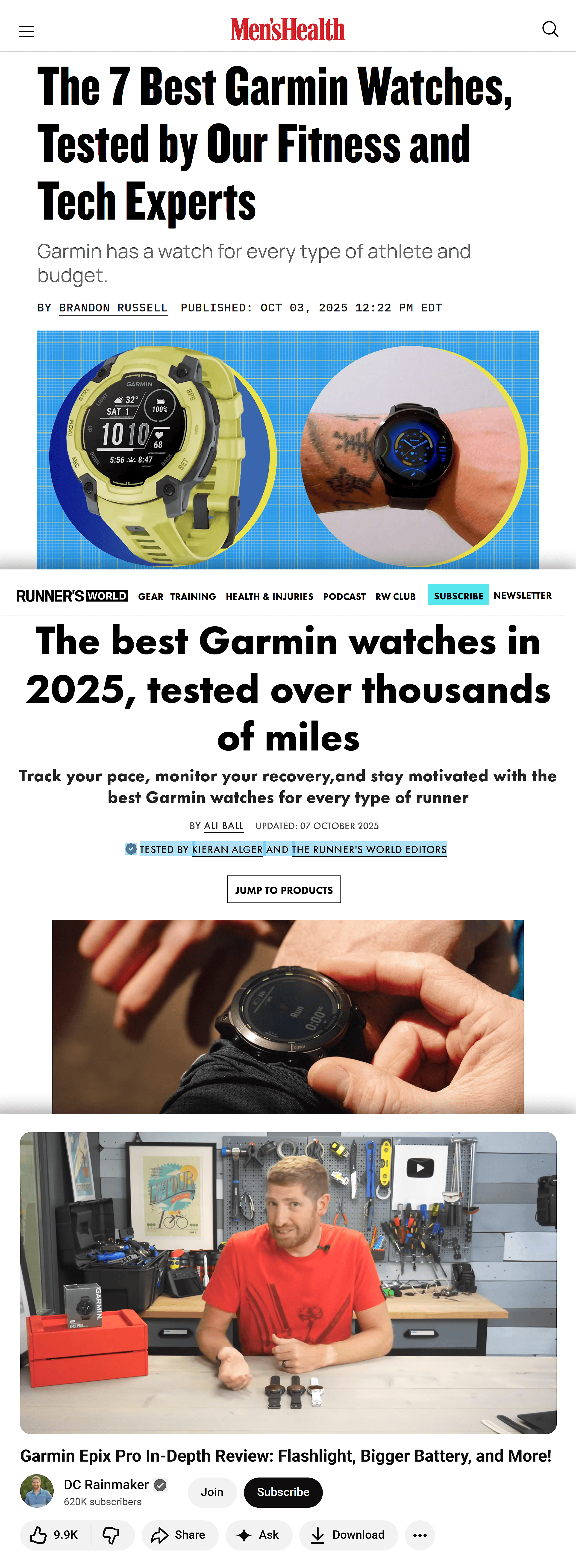 Garmin mentions across the web – Collage