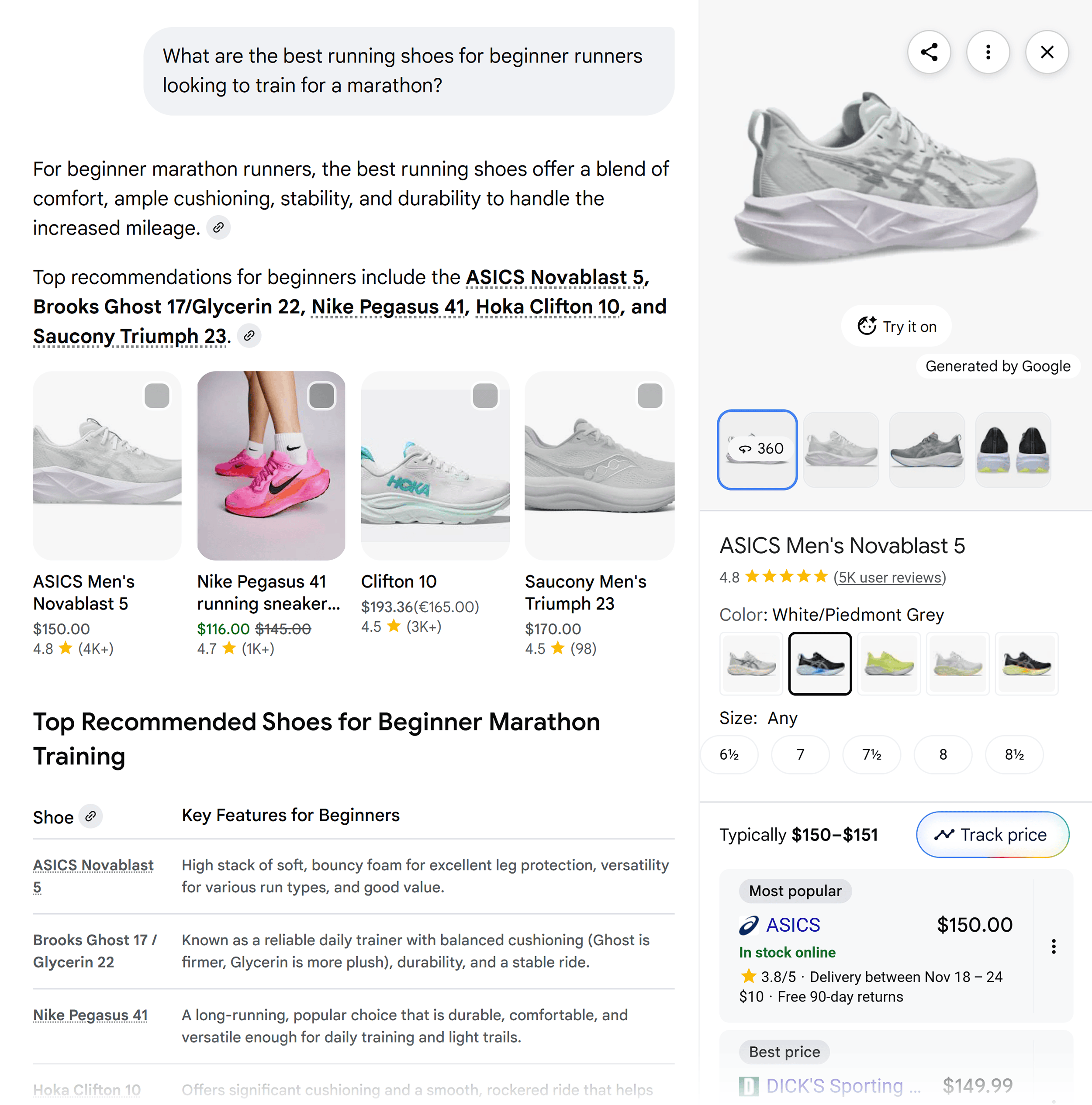 Google AI Mode – Best running shoes Google AI Mode – Best running shoes