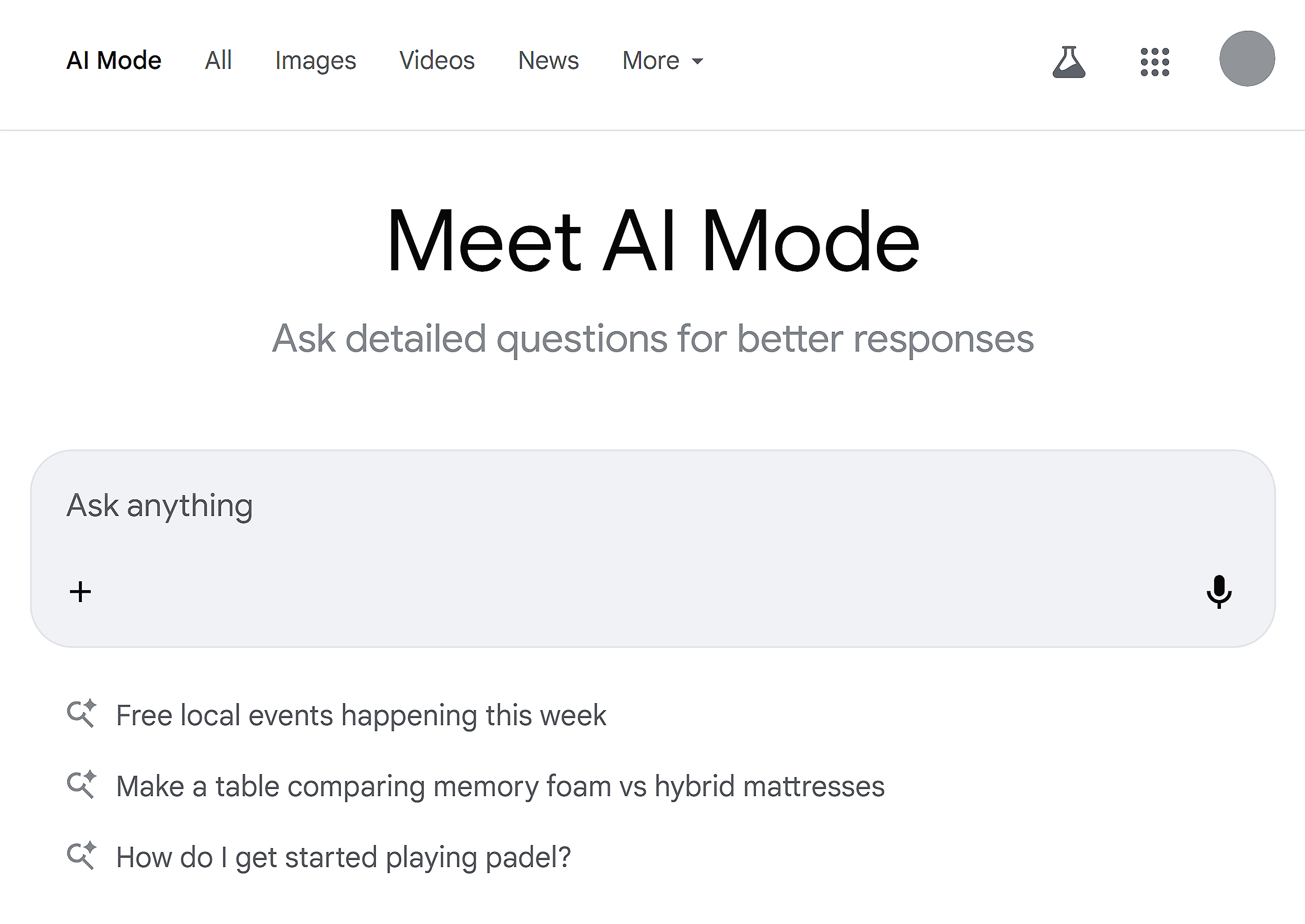 Google AI Mode – Homepage Google AI Mode – Homepage