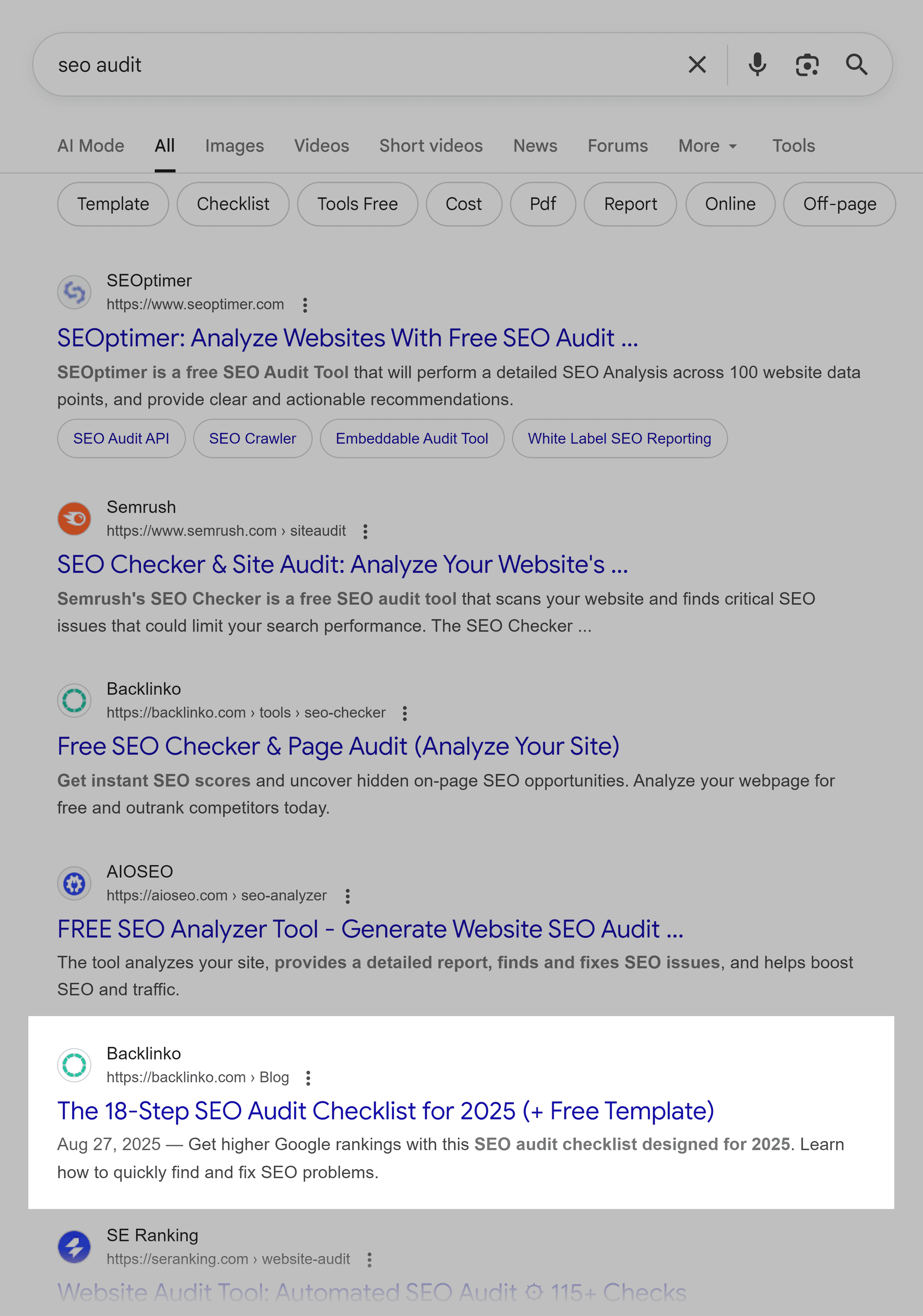 Google SERP – SEO Audit Google SERP – SEO Audit