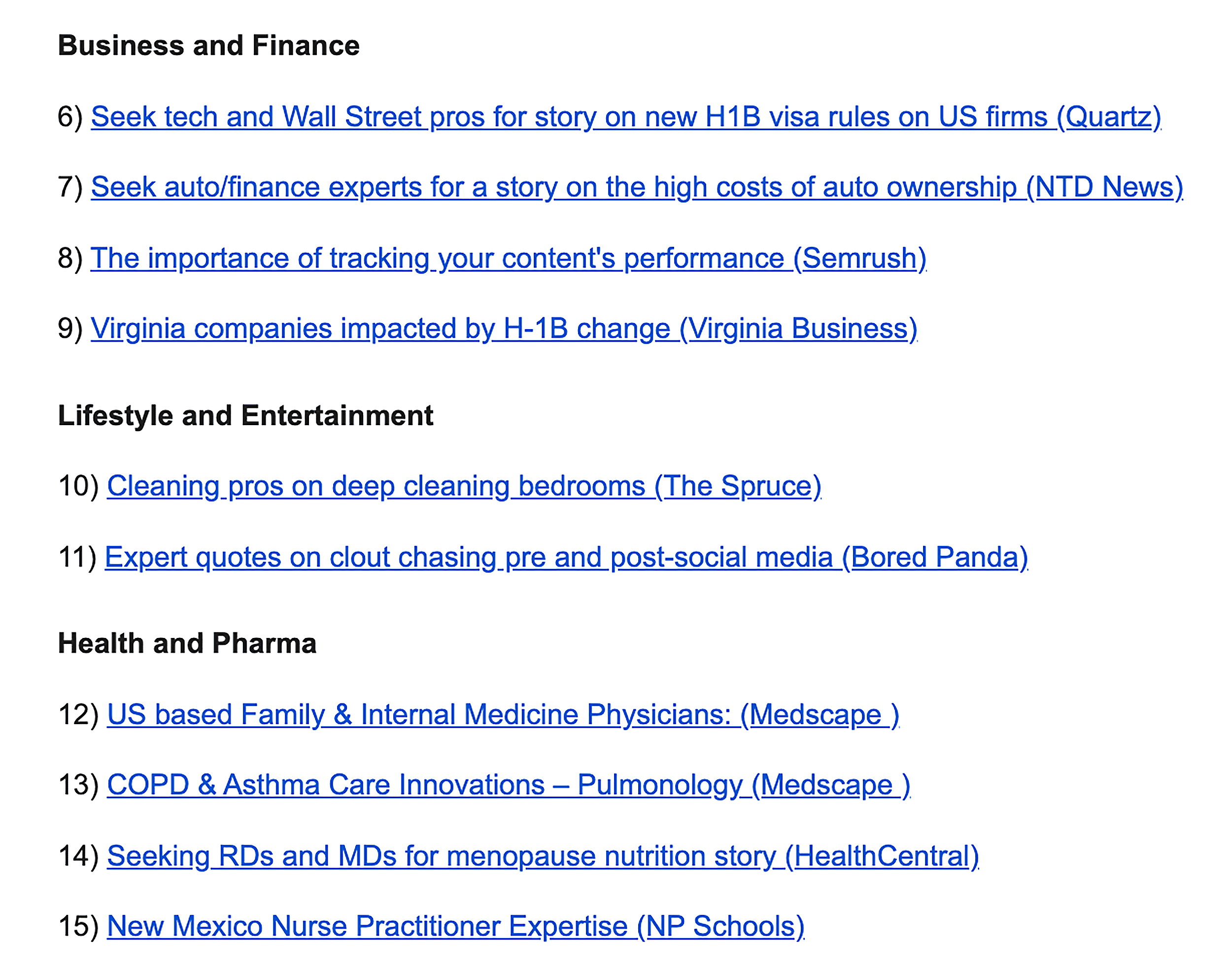 Link building opportunities