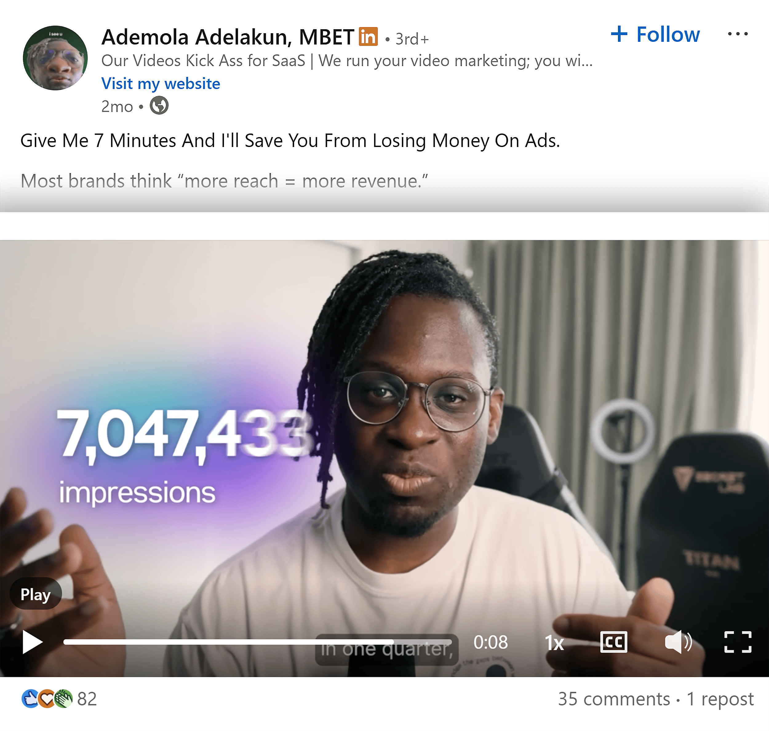 LinkedIn – Ademola – Video content