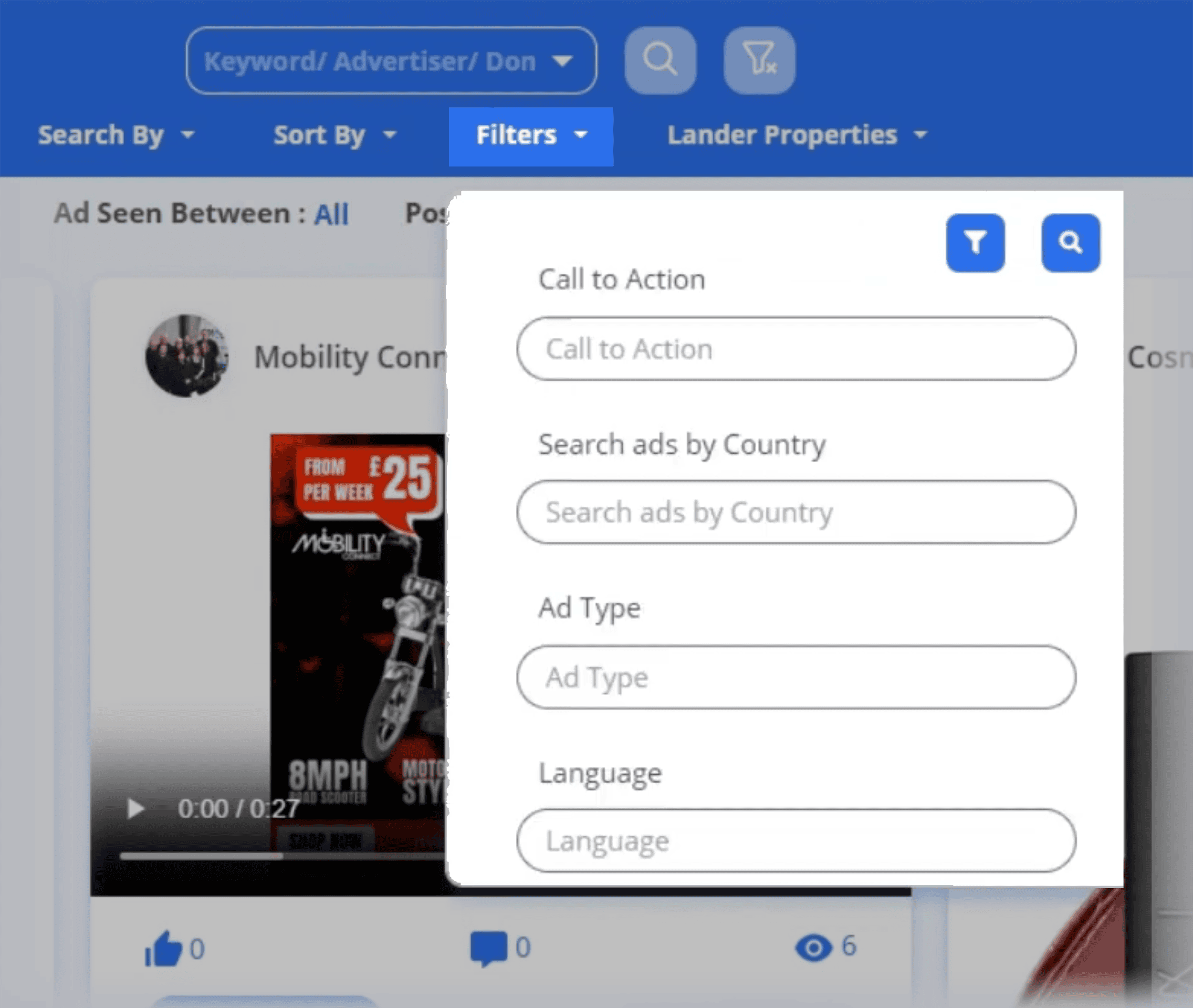 PowerAdSpy – Call to action – Filter PowerAdSpy – Call to action – Filter