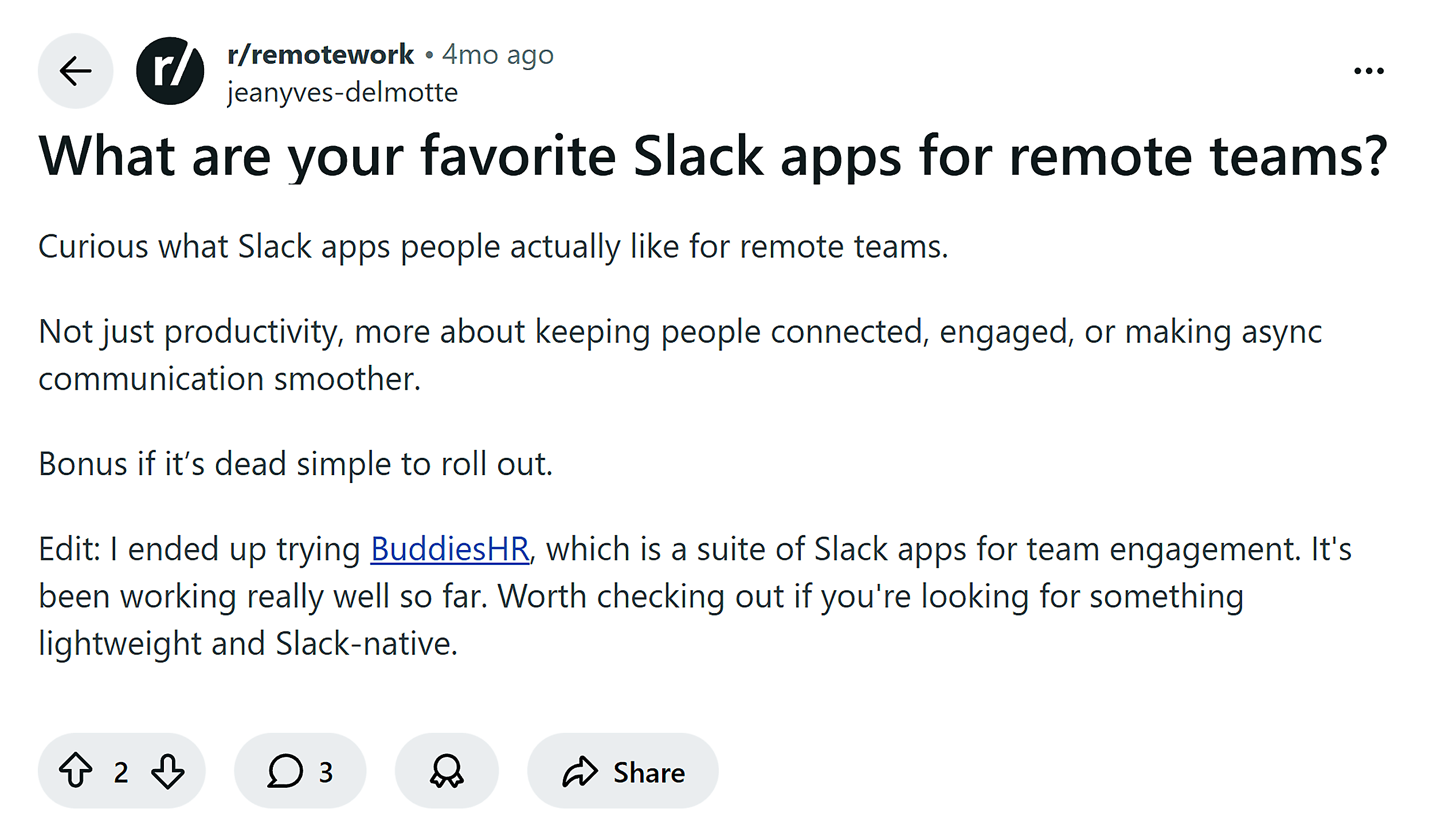 Reddit – Slack apps