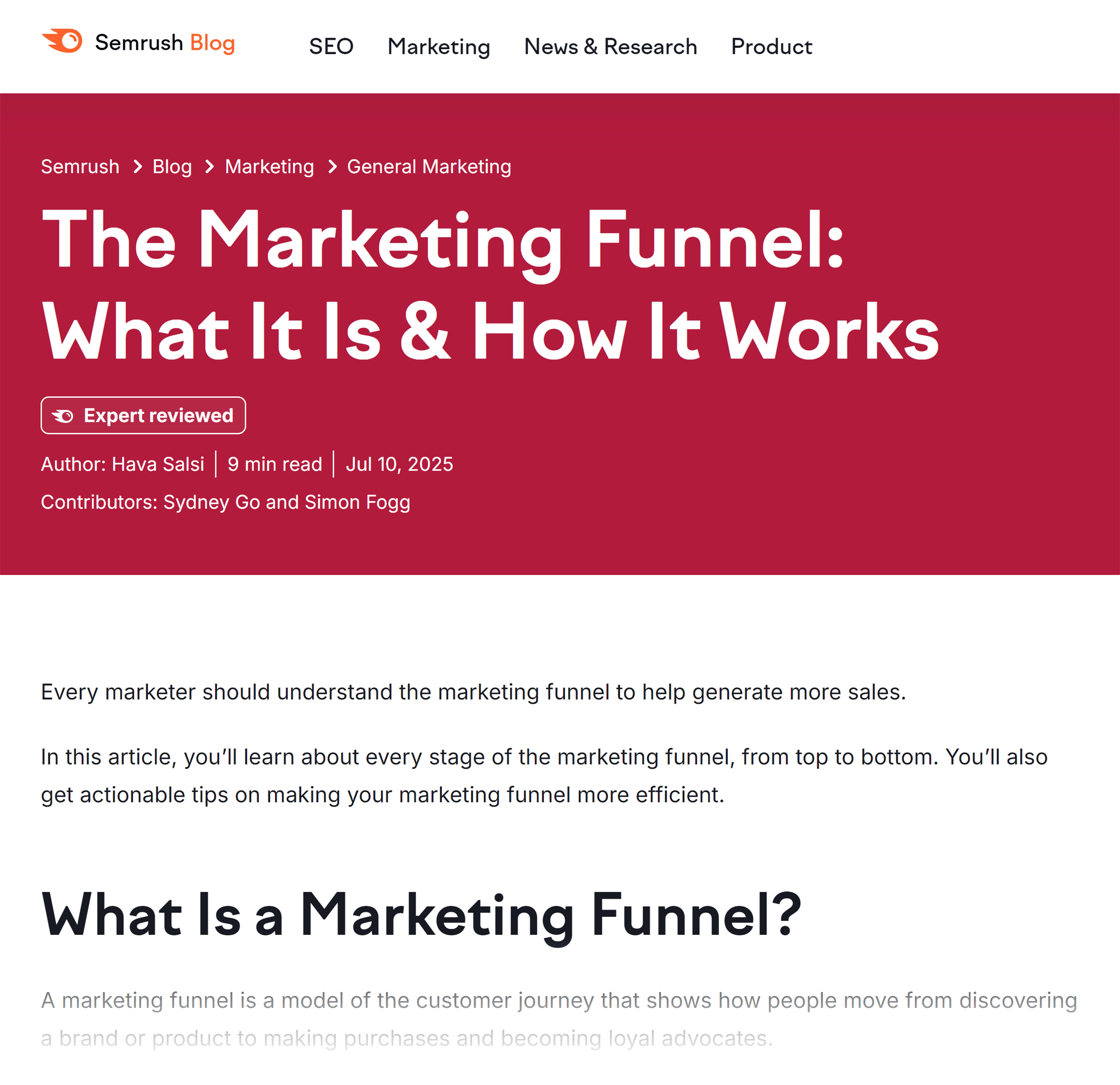 Semrush blog – Marketing funnel Semrush blog – Marketing funnel