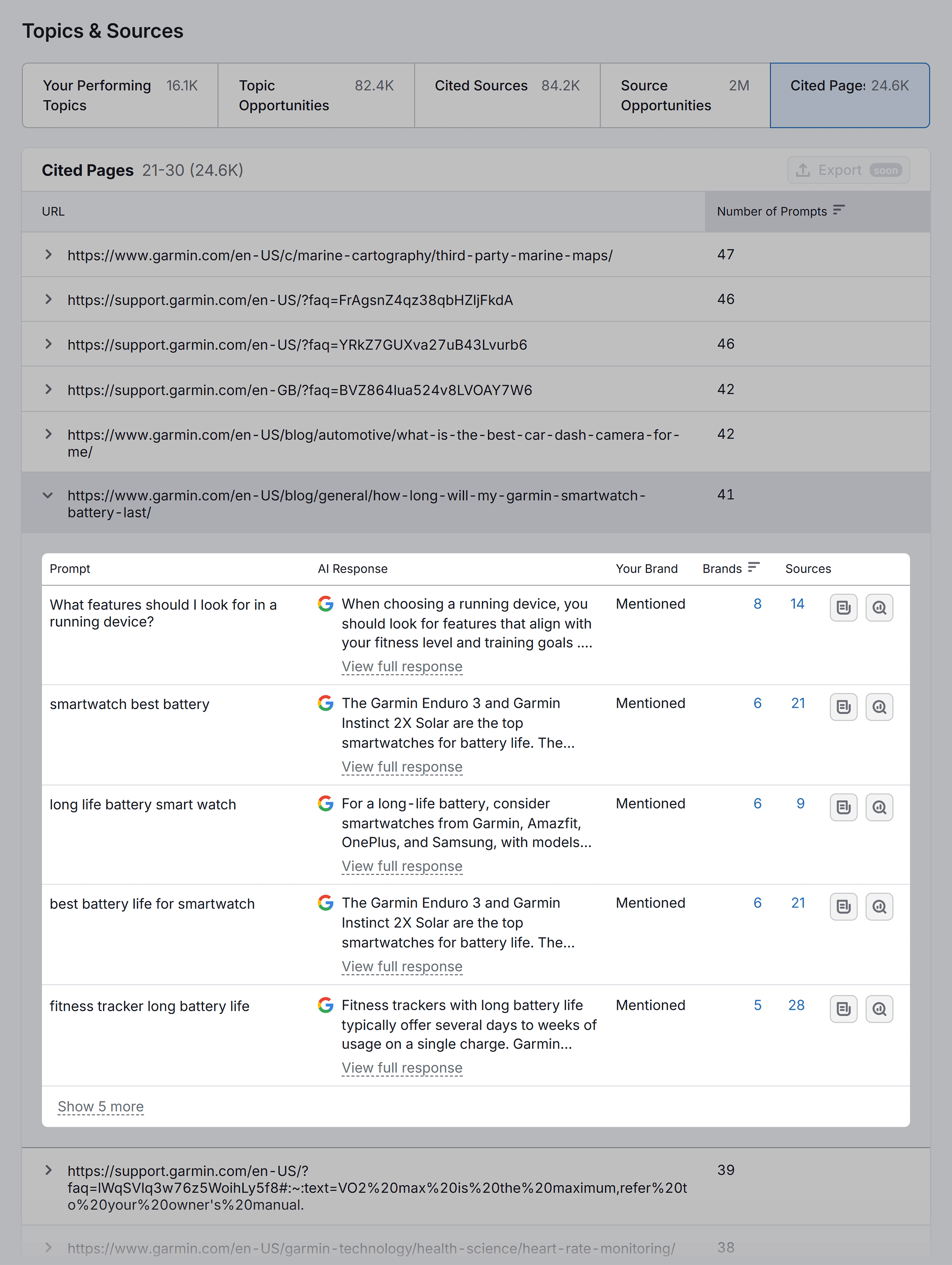 Visibility Overview – Garmin – Cited Pages – Battery