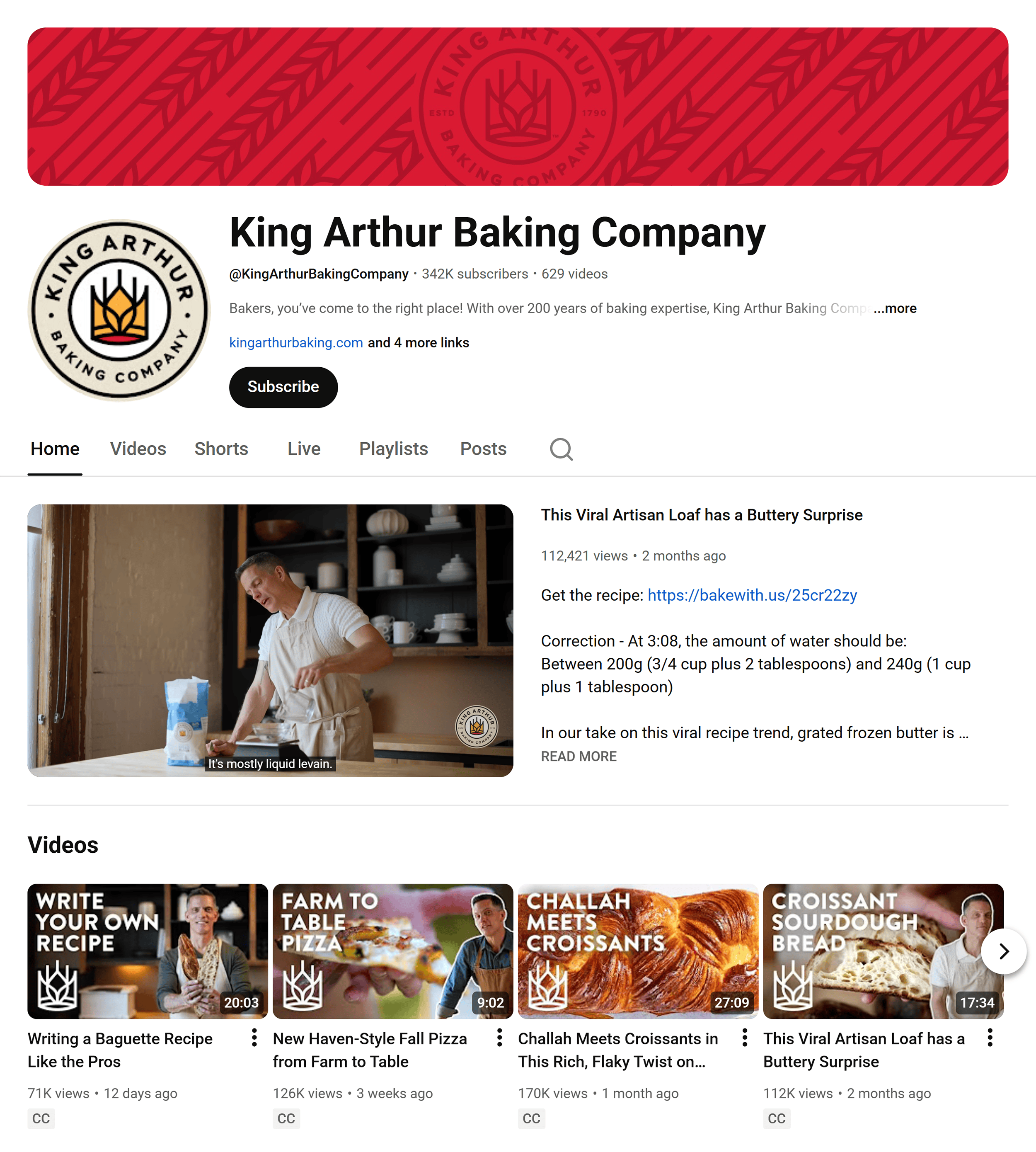 YouTube – King Arthur Baking Company