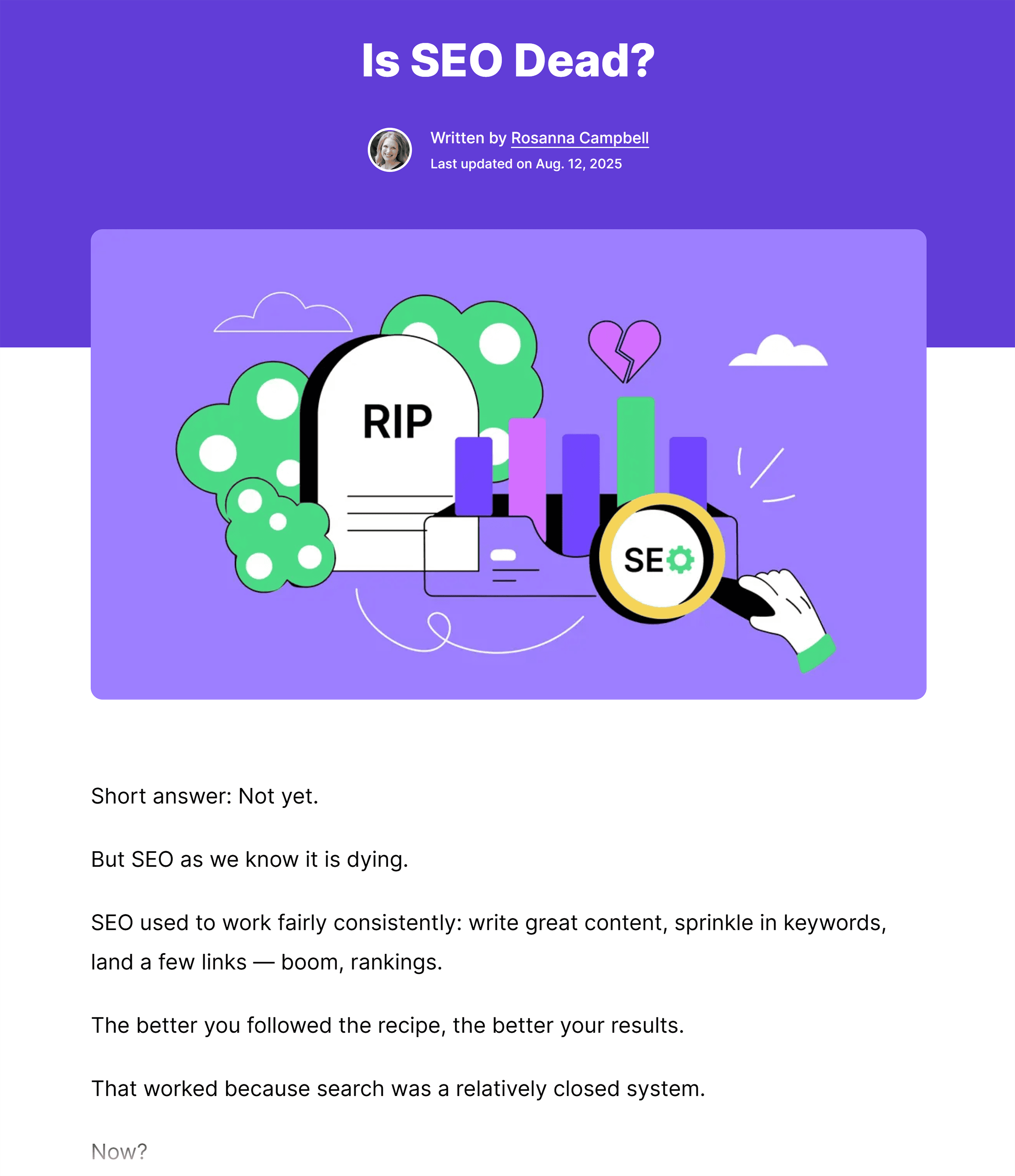Backlinko &ndash; Is SEO dead? &ndash; Article