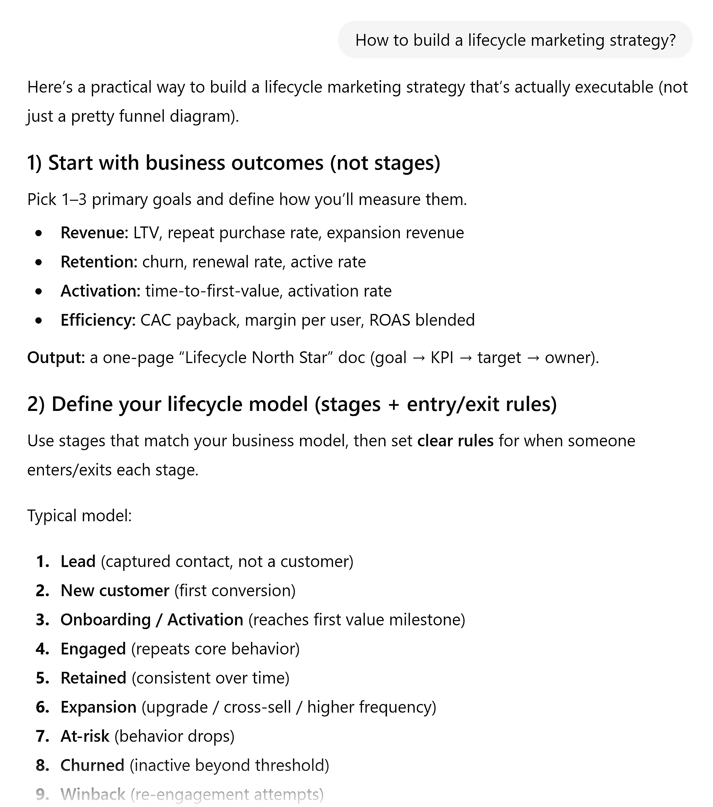 ChatGPT &ndash; Lifecycle marketing strategy