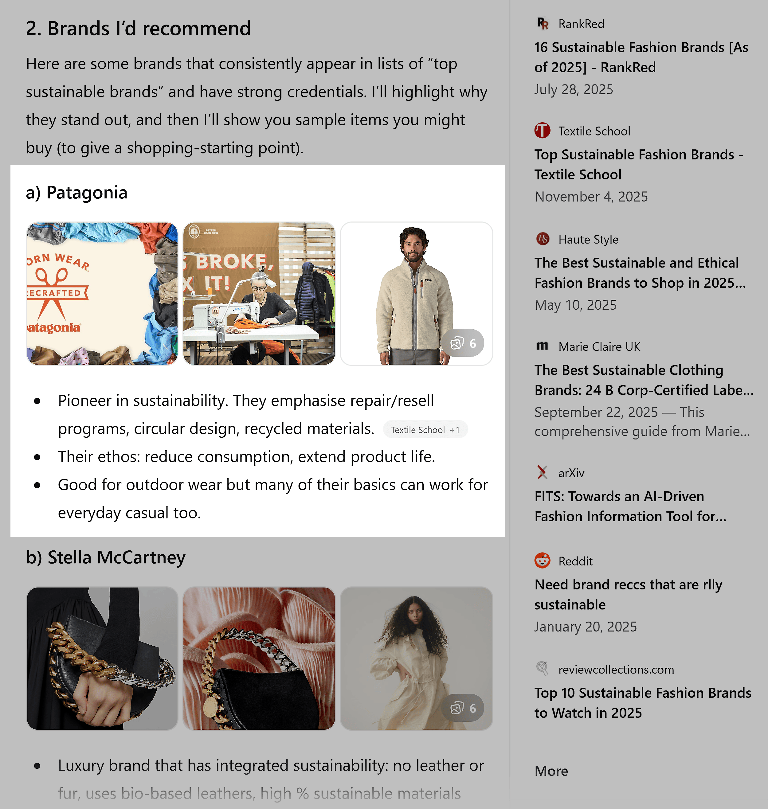 ChatGPT recommends Patagonia