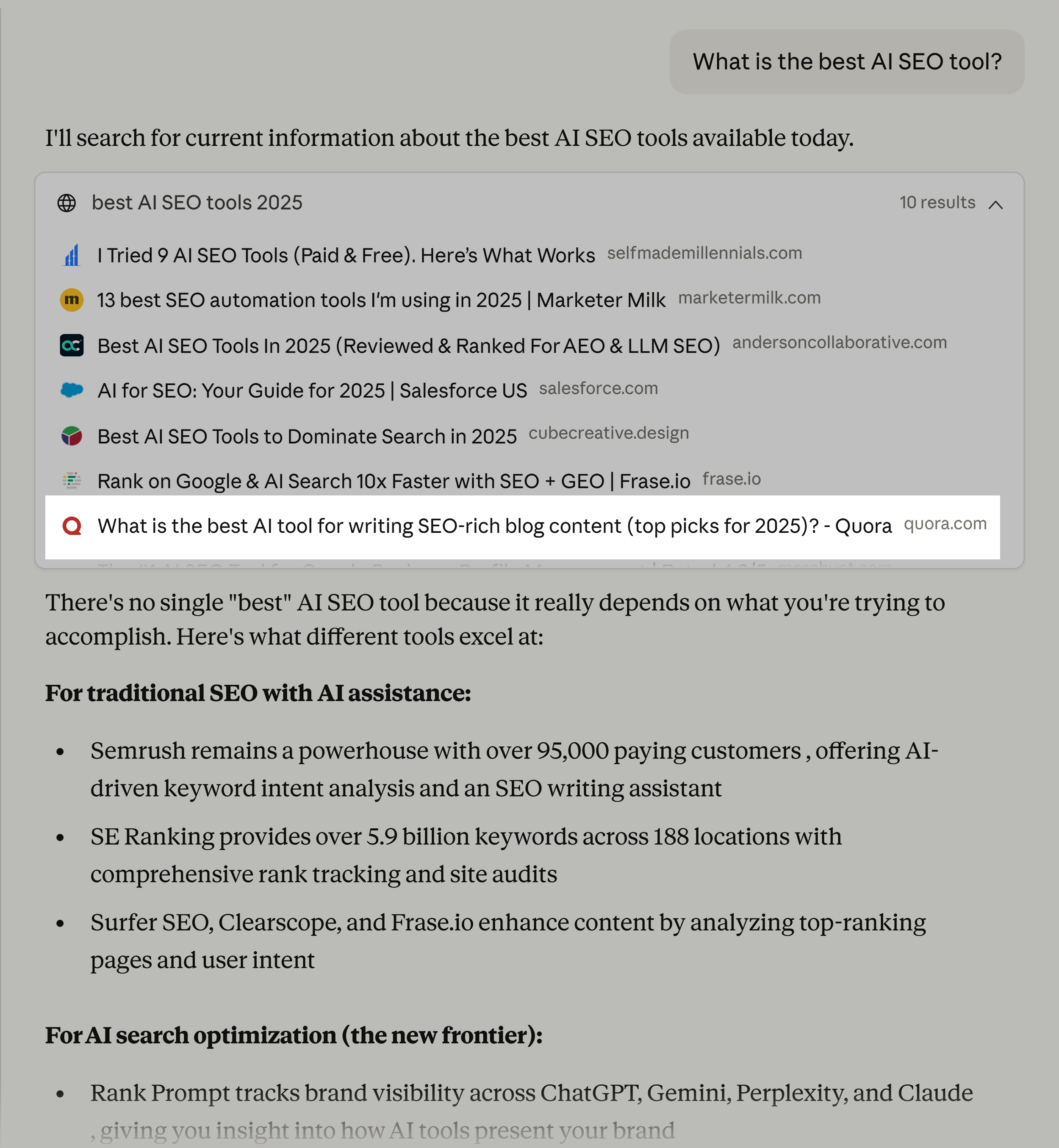 Claude &ndash; What is the best AI SEO tool